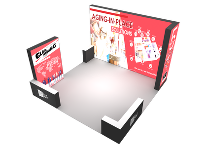 Quicklyshow Custom 20*20ft Easy set Lightbox Display Advertising Trade Show Exhibition Booth