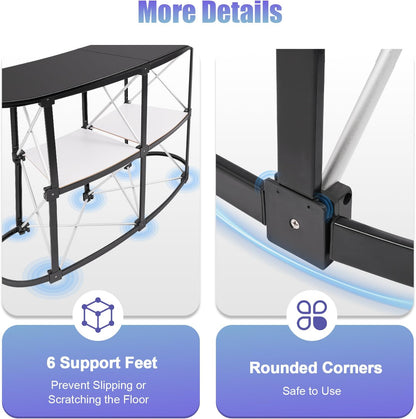 Quicklyshow Custom Foldable Promotion Retail Bar Table Pop Up Podium Exhibition Display Table with Storage Rack