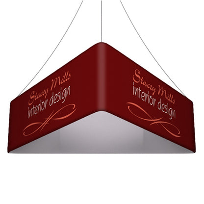 Quicklyshow Tradeshow Custom Triangle Trade Show Hanging Banner Hanging Sign Exhibition Hanging Banner Stand Banners Suspended Ceiling Sign