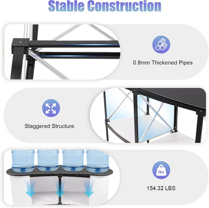 Quicklyshow Custom Foldable Promotion Retail Bar Table Pop Up Podium Exhibition Display Table with Storage Rack