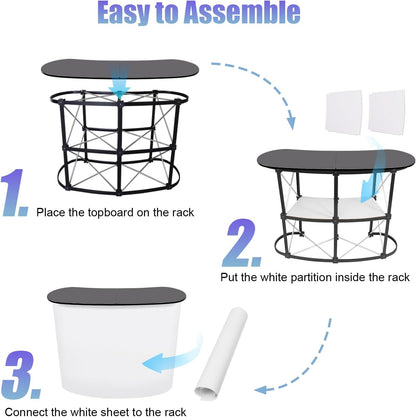 Quicklyshow Custom Foldable Promotion Retail Bar Table Pop Up Podium Exhibition Display Table with Storage Rack