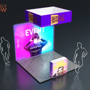 10x10ft LED SEG Pop-Up Lightbox Booth – Custom Backlit Display with Aluminum Frame & Tension Fabric