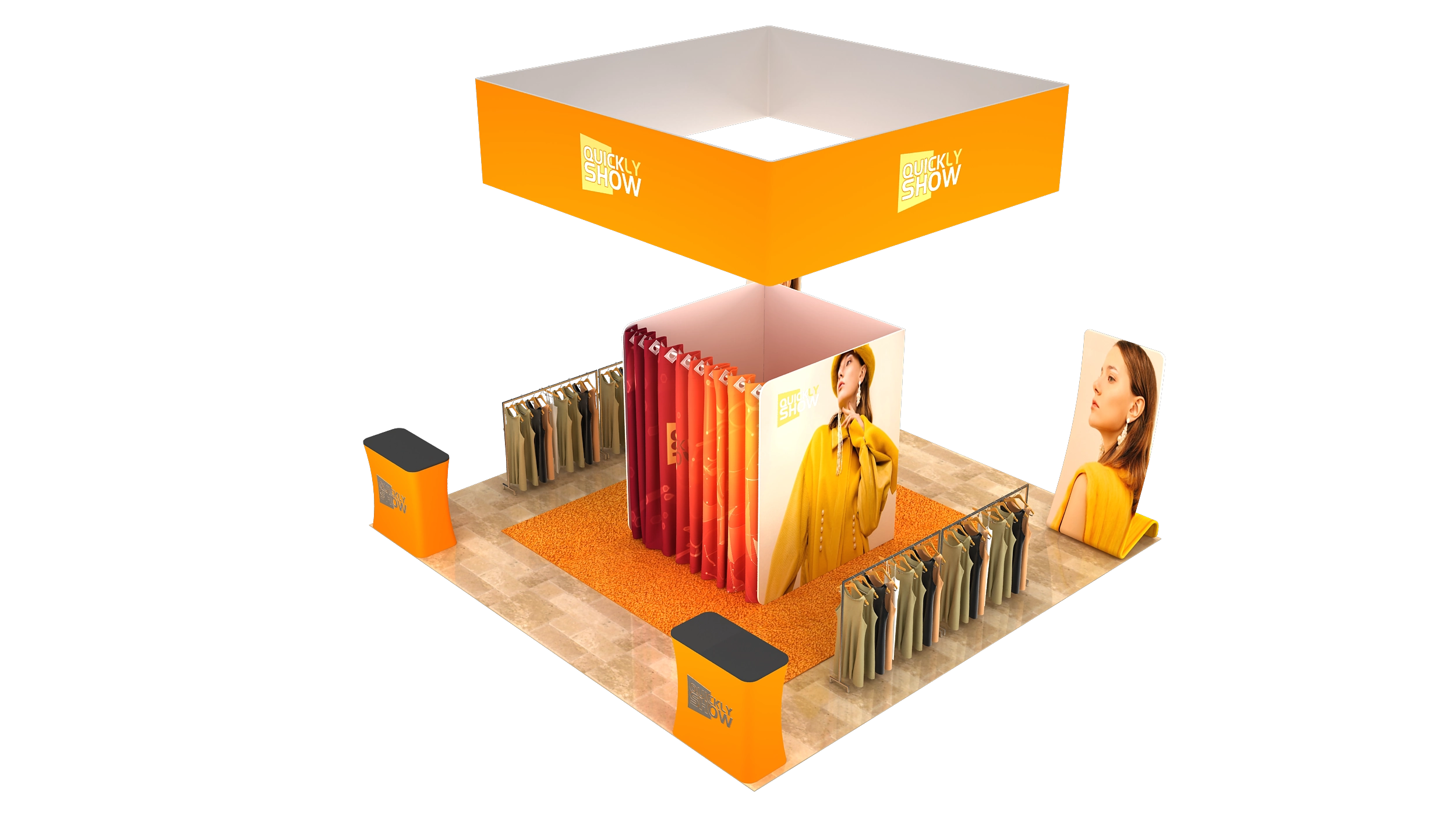 QuicklyShow 20x20 Combined Fitting Room Trade Show Booth 2