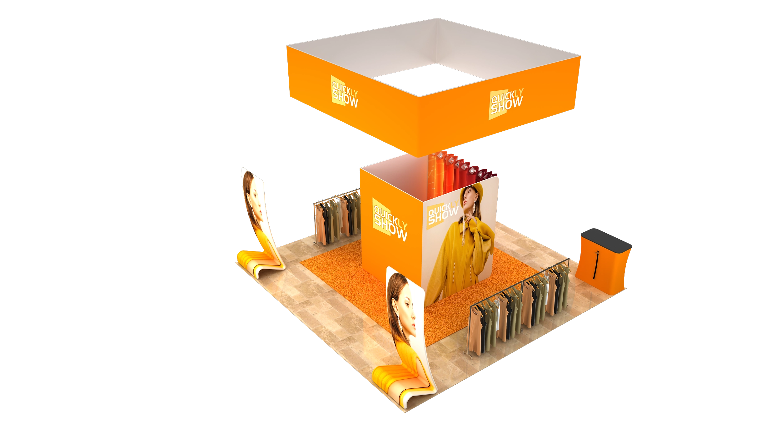 QuicklyShow 20x20 Combined Fitting Room Trade Show Booth 3