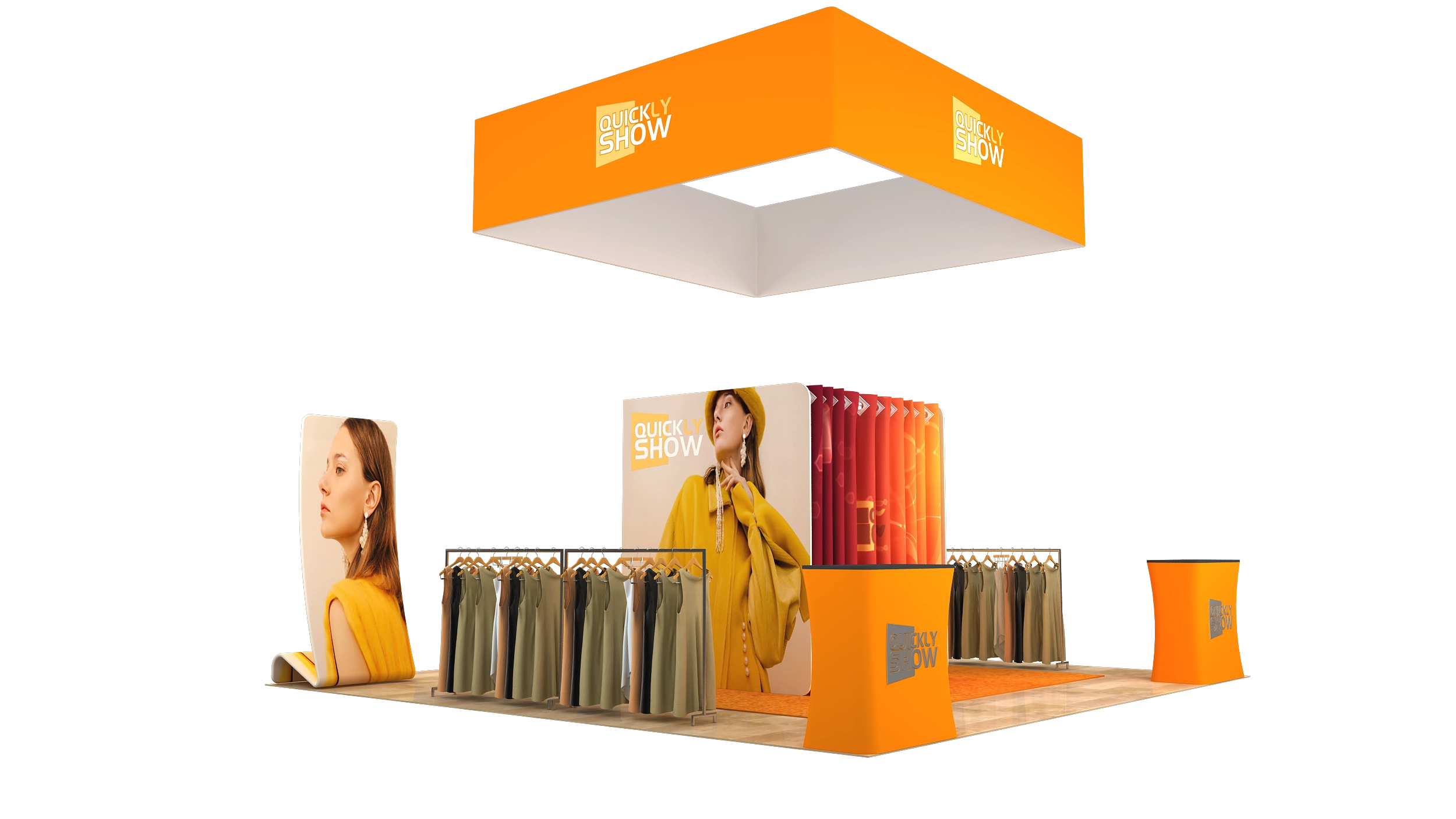 QuicklyShow 20x20 Combined Fitting Room Trade Show Booth 4