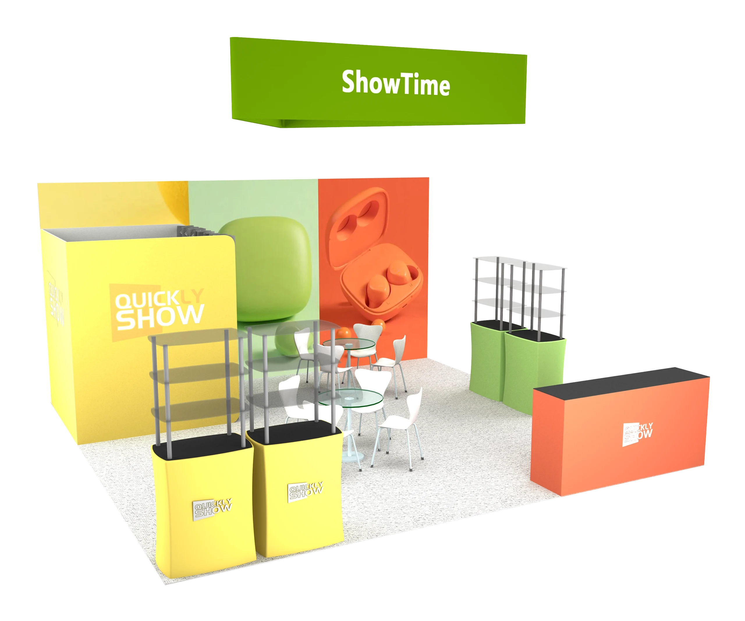 QuicklyShow 20x20 Combined Portable Tension Fabric Booth 1