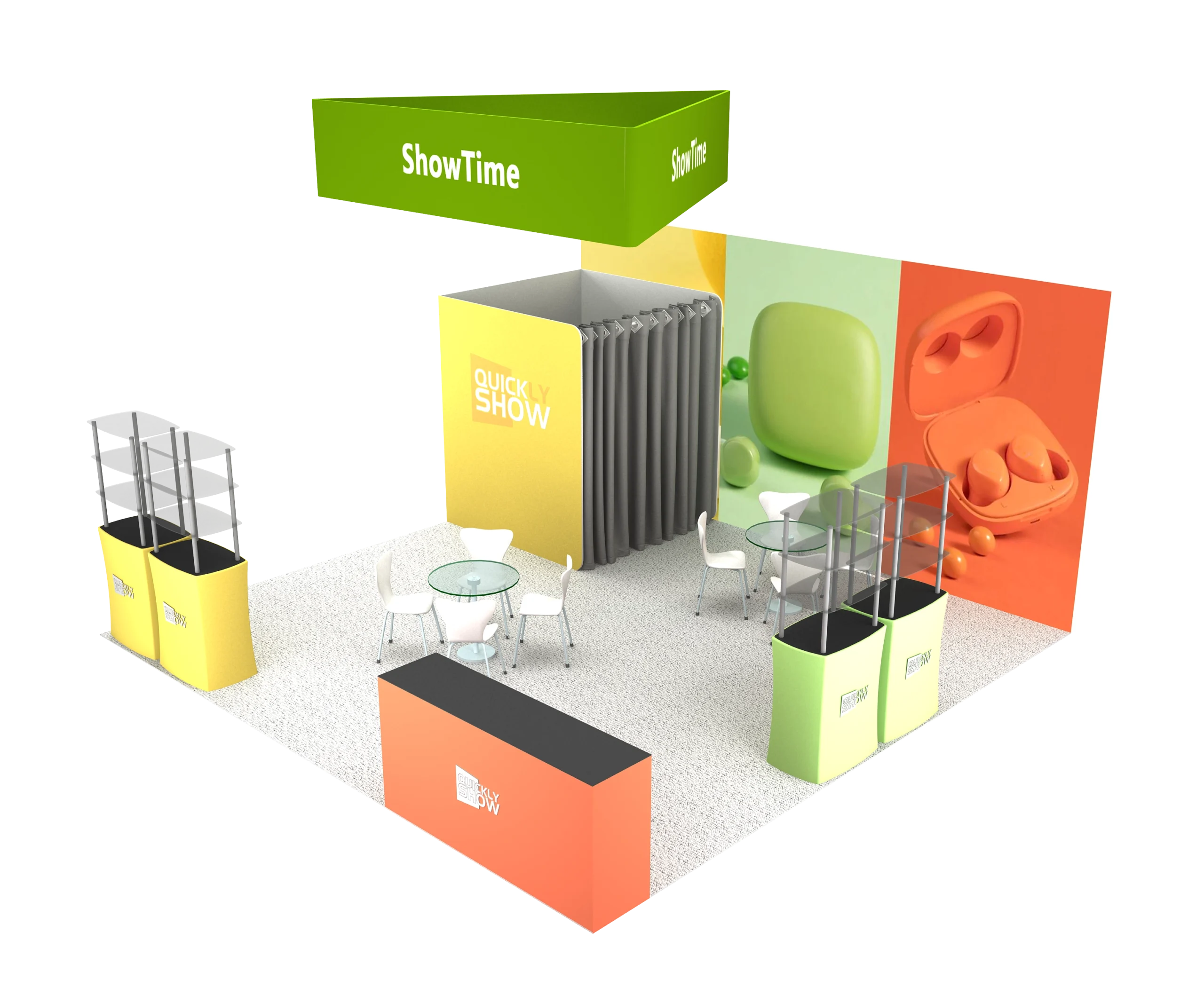 QuicklyShow 20x20 Combined Portable Tension Fabric Booth 3