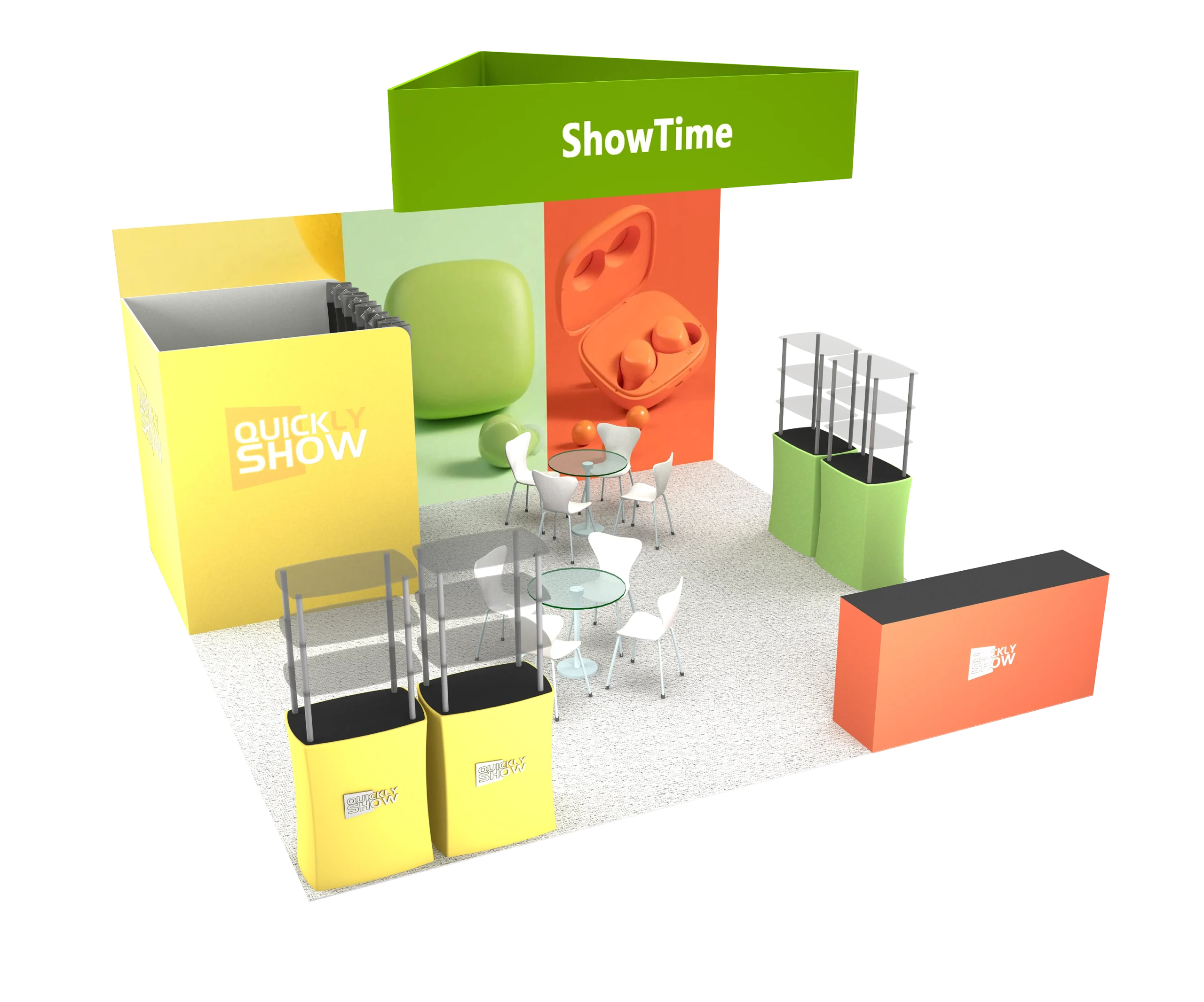 QuicklyShow 20x20 Combined Portable Tension Fabric Booth 4