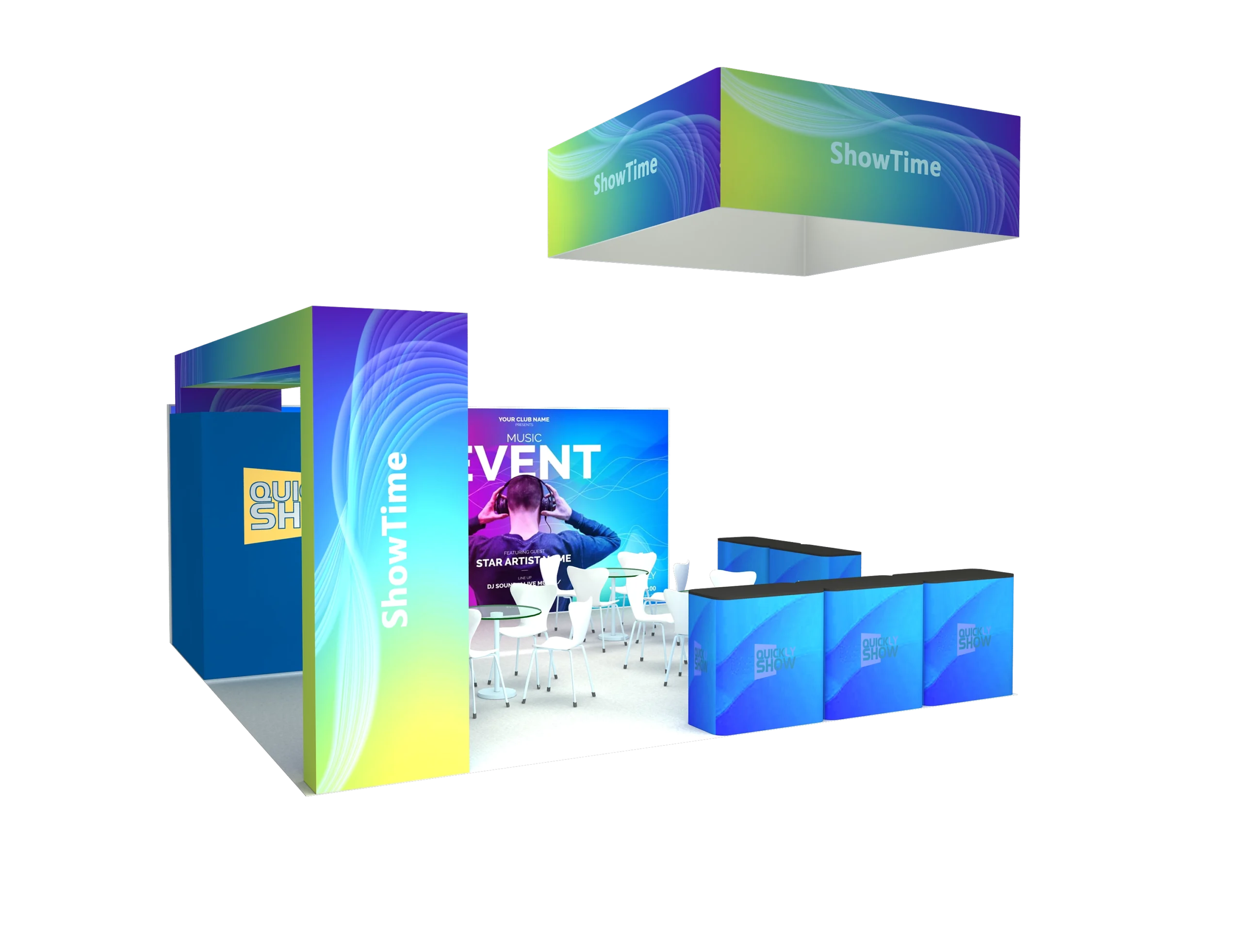 QuicklyShow 20x20 Portable Combined Booth Design 1