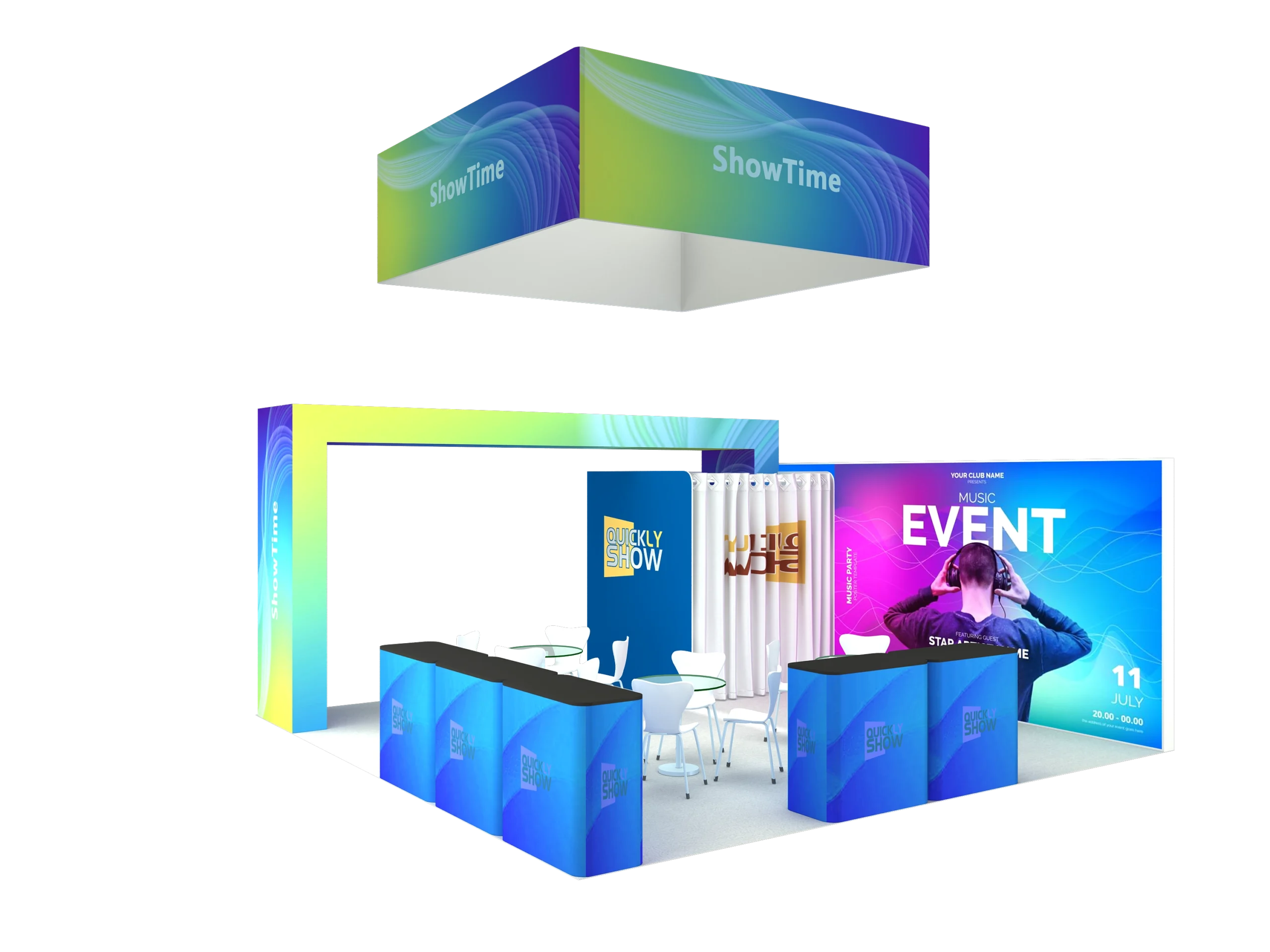 QuicklyShow 20x20 Portable Combined Booth Design 2
