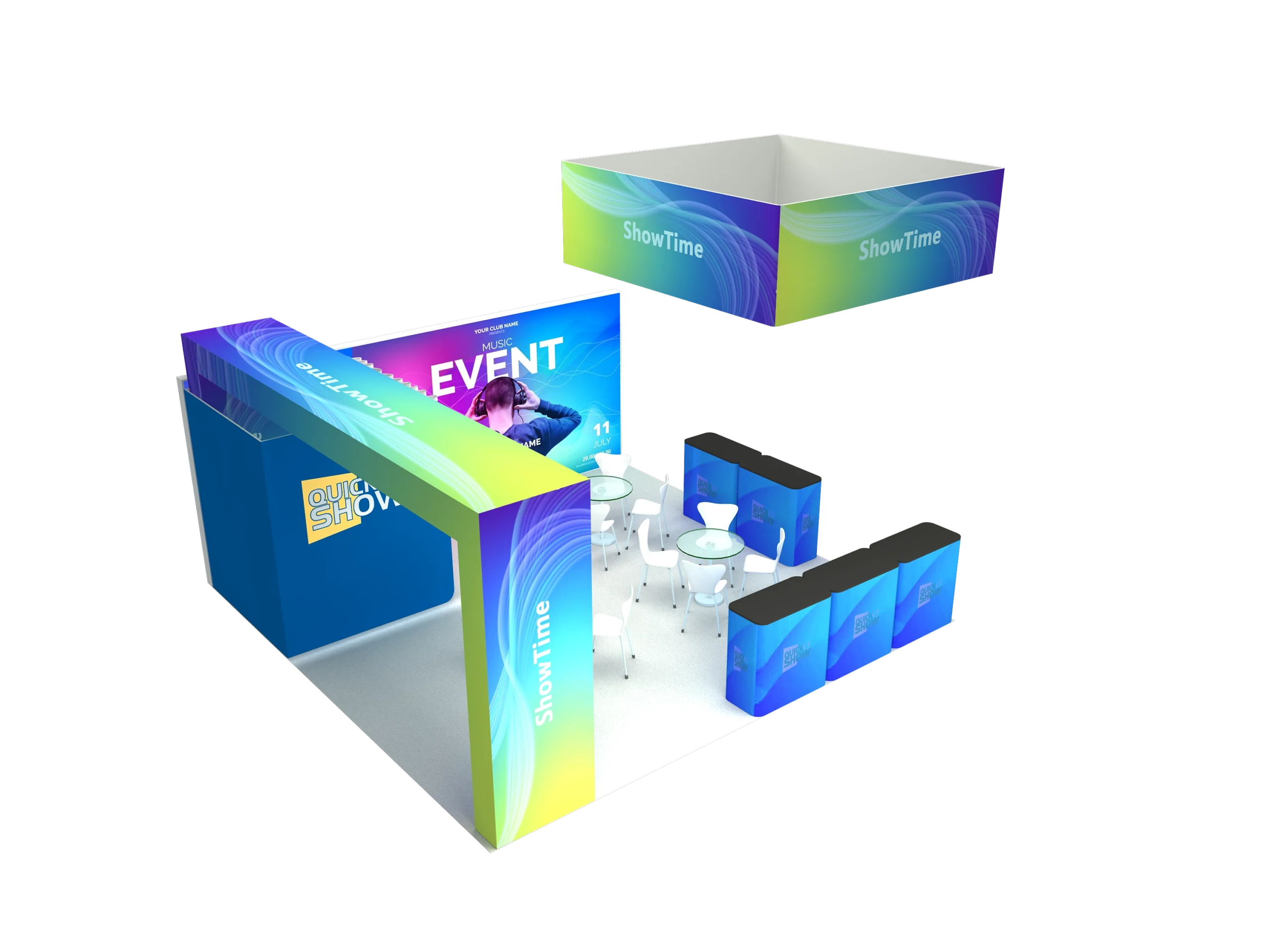 QuicklyShow 20x20 Portable Combined Booth Design 3