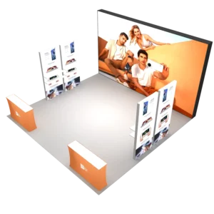 20x20ft / 6x6m Custom Easy-Build Backlit Booth – LED Light Box Trade Show & Exhibition Display