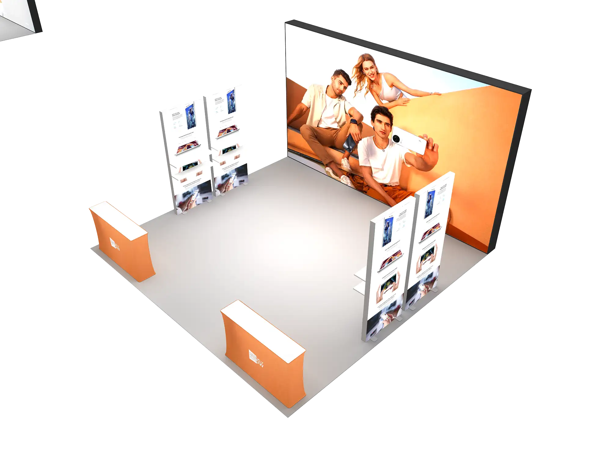 QuicklyShow 20x20ft Seg Booth With Overhead Banner