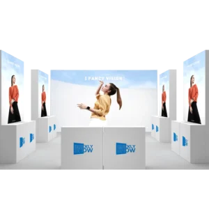 QuicklyShow 20x30ft Booth Design With Illuminated Fabric Walls