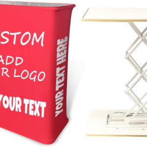 Foldable Trade Show Display Table – Rectangular Pop Up Booth Counter Desk for Exhibitions & Promotions