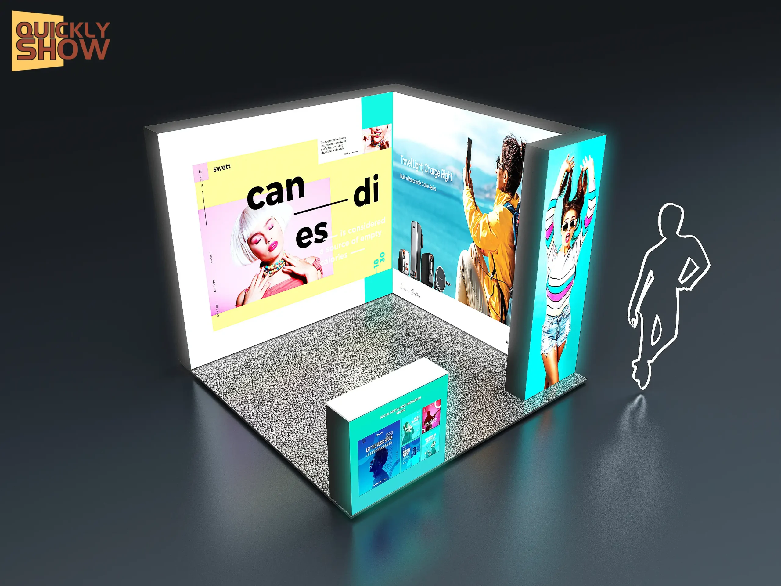 QuicklyShow Slim Seg Backwall