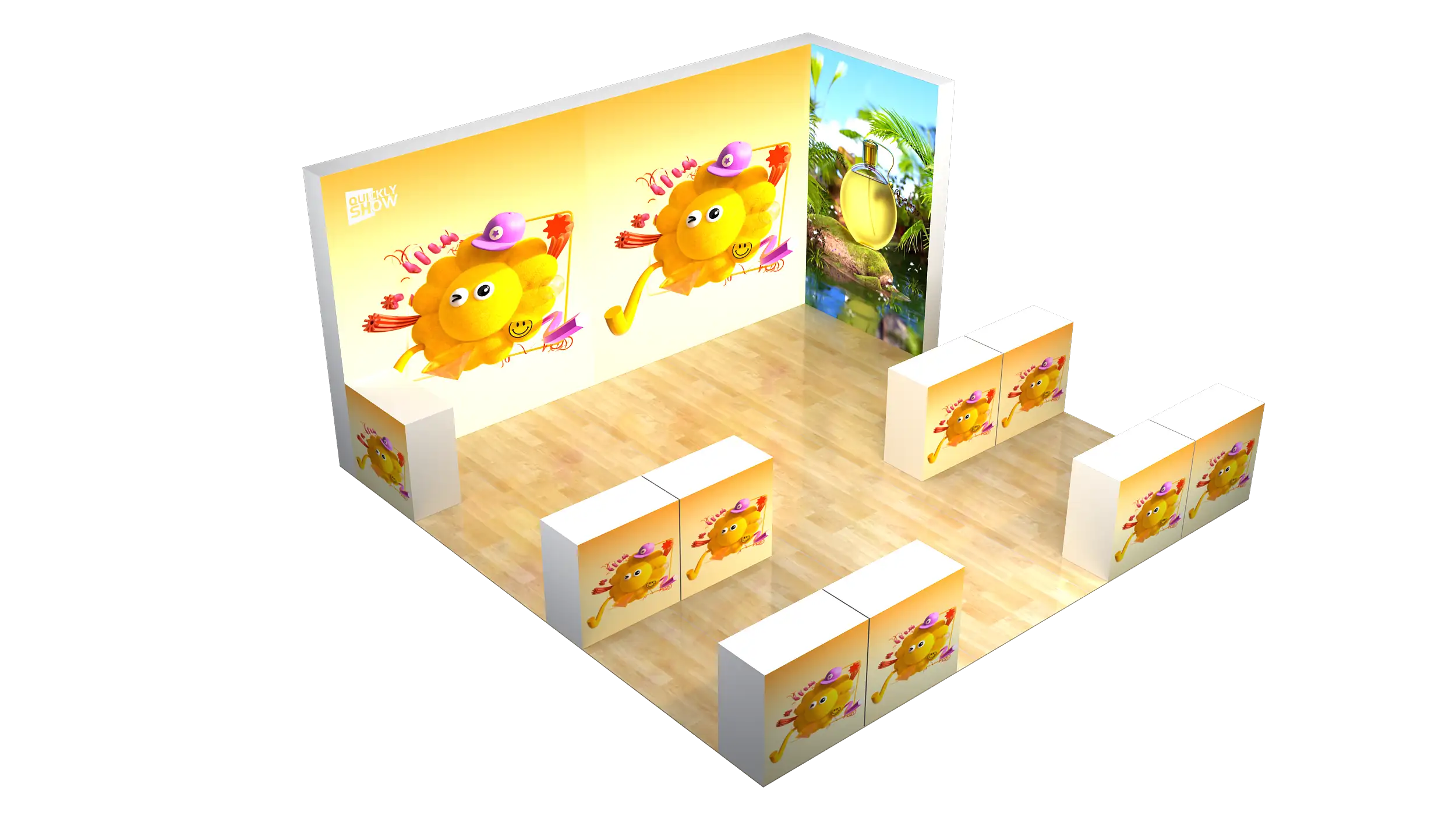 QuicklyShow Contemporary Trade Booth With Graphic Wraps