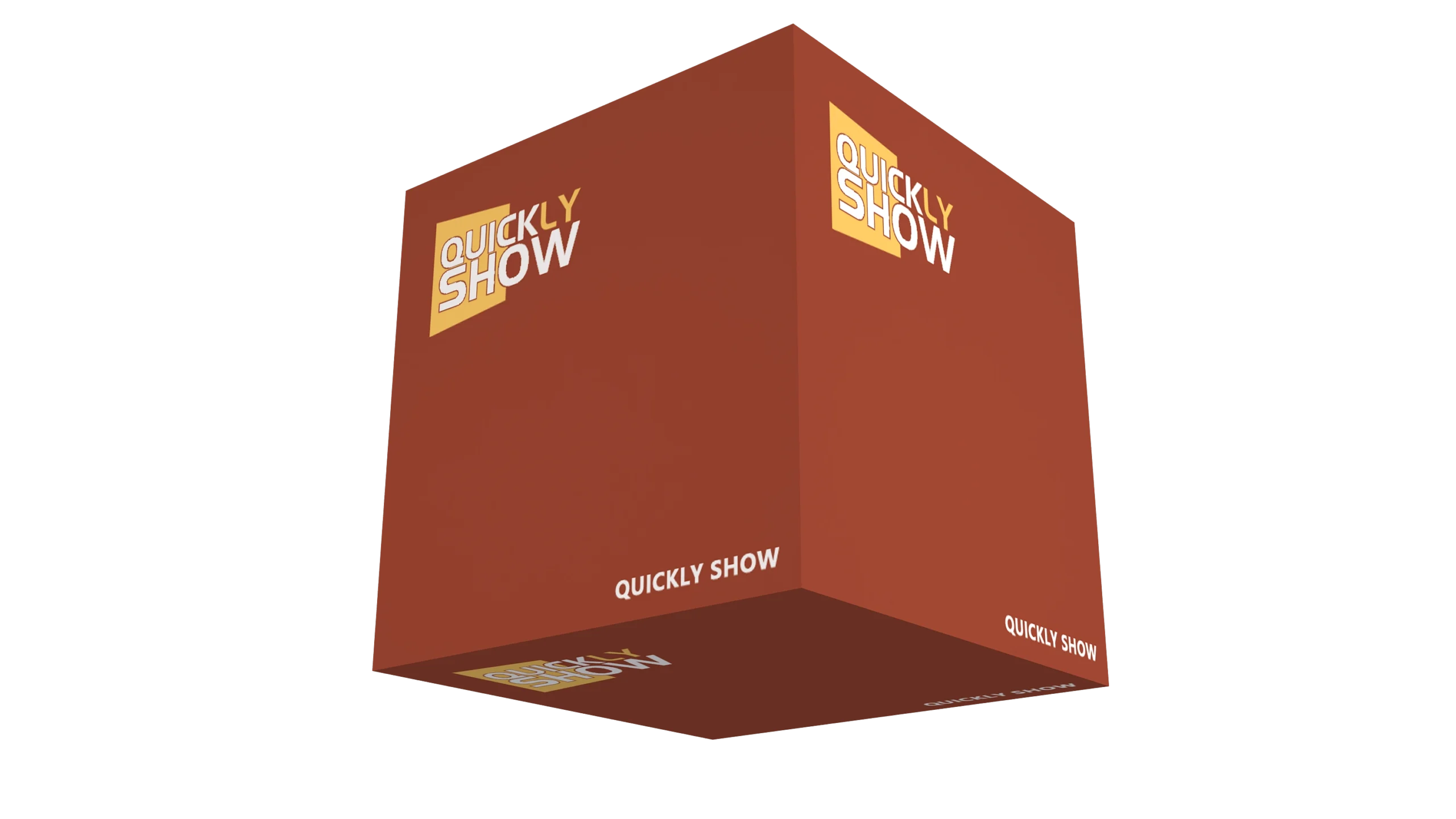QuicklyShow Cube Hanging Banner Display For Trade Show Brown Right