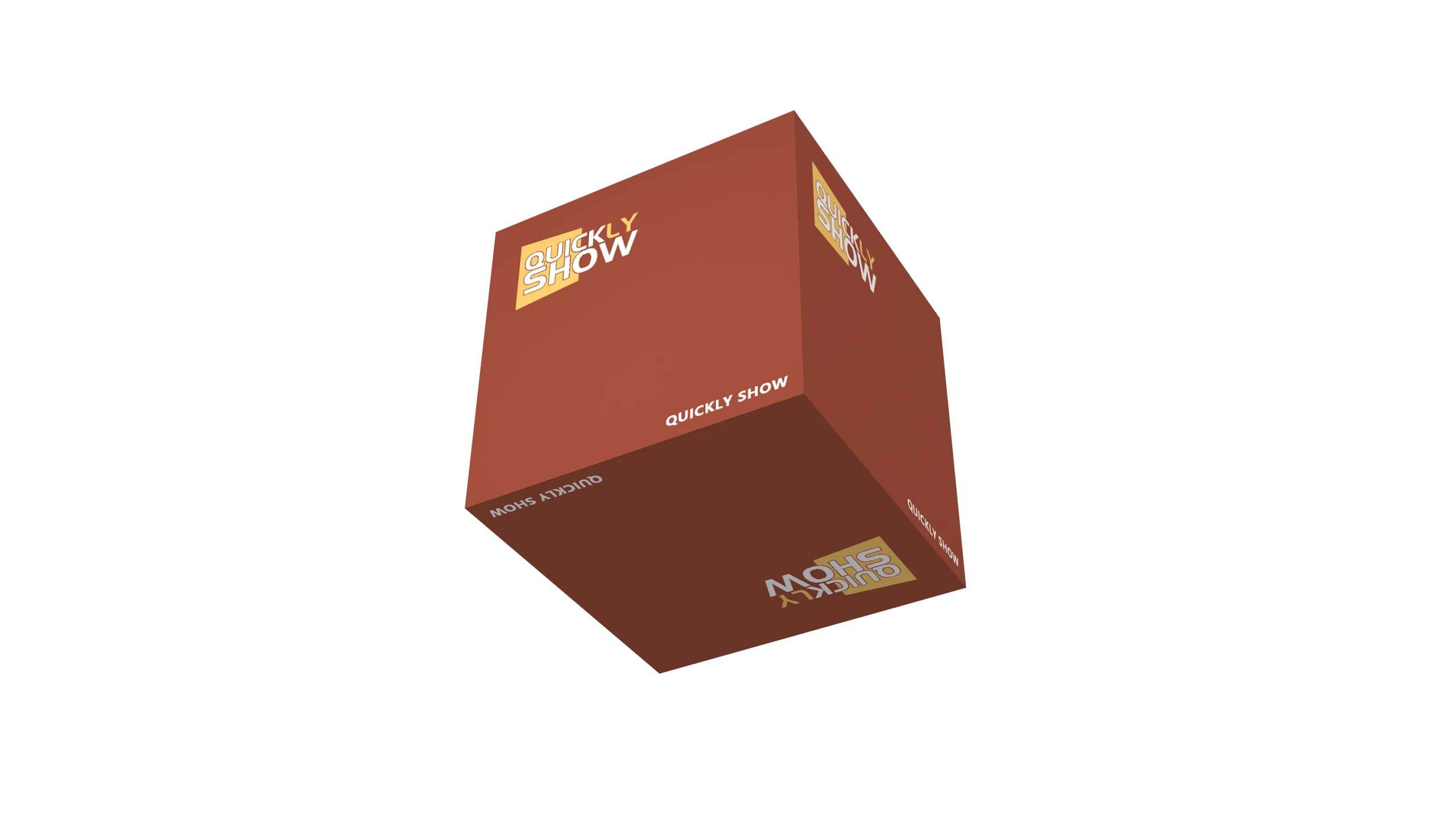 QuicklyShow Cube Hanging Banner Display For Trade Show Brown Under