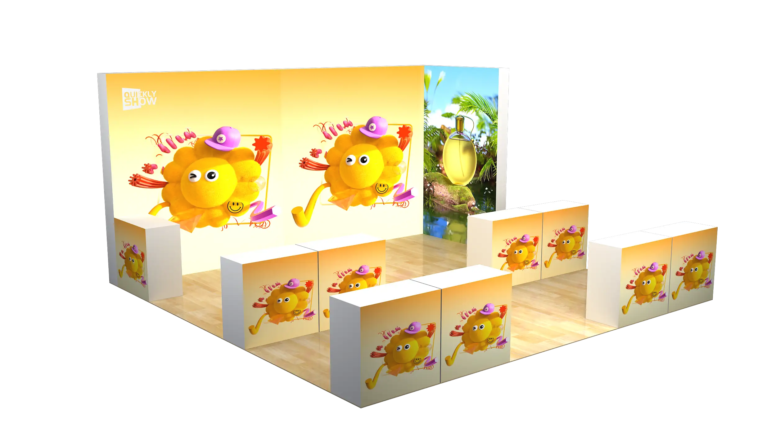QuicklyShow Custom Seg Display With Product Demo Area