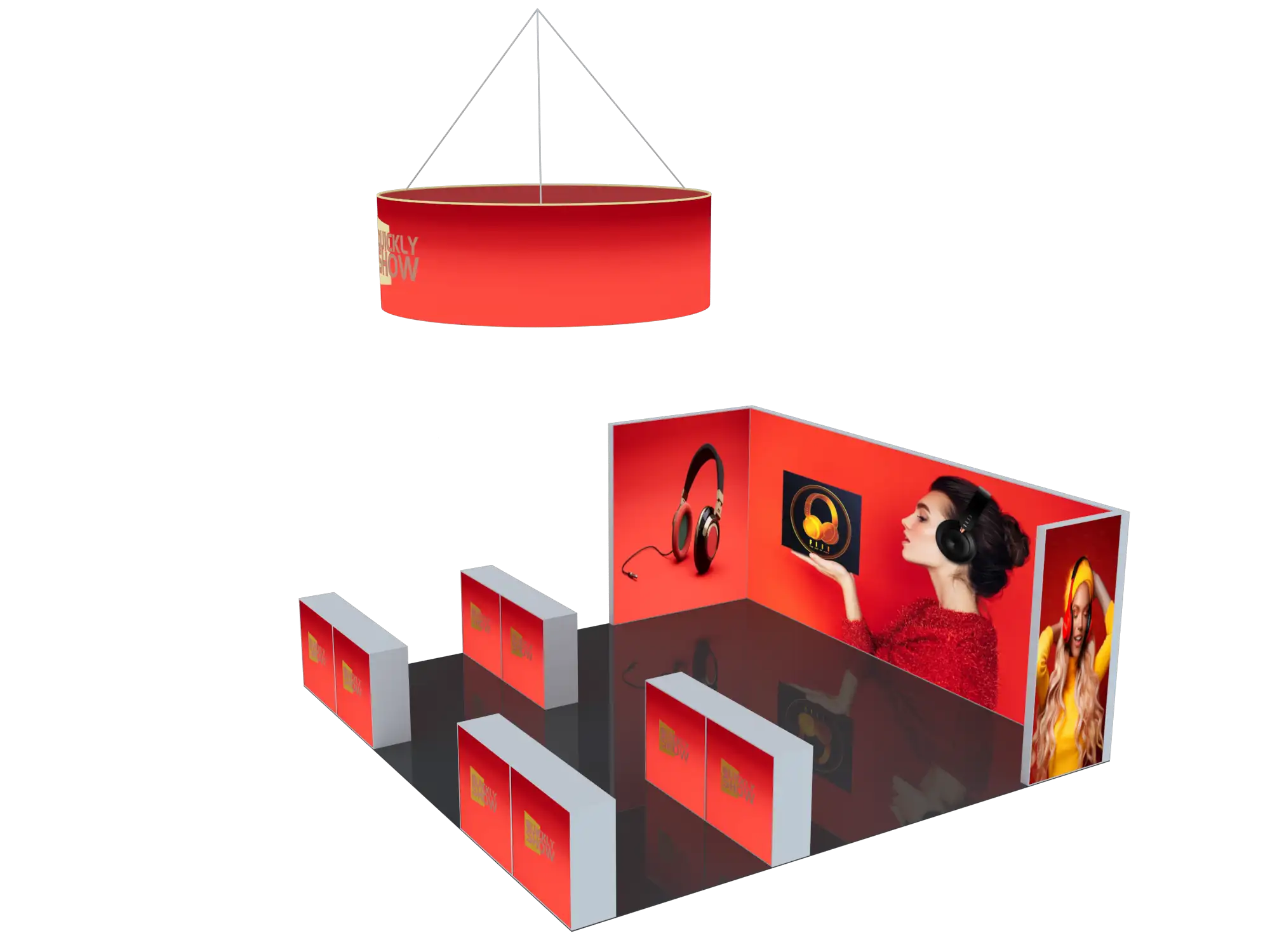 QuicklyShow Elegant Trade Fair Setup With Led Lighting