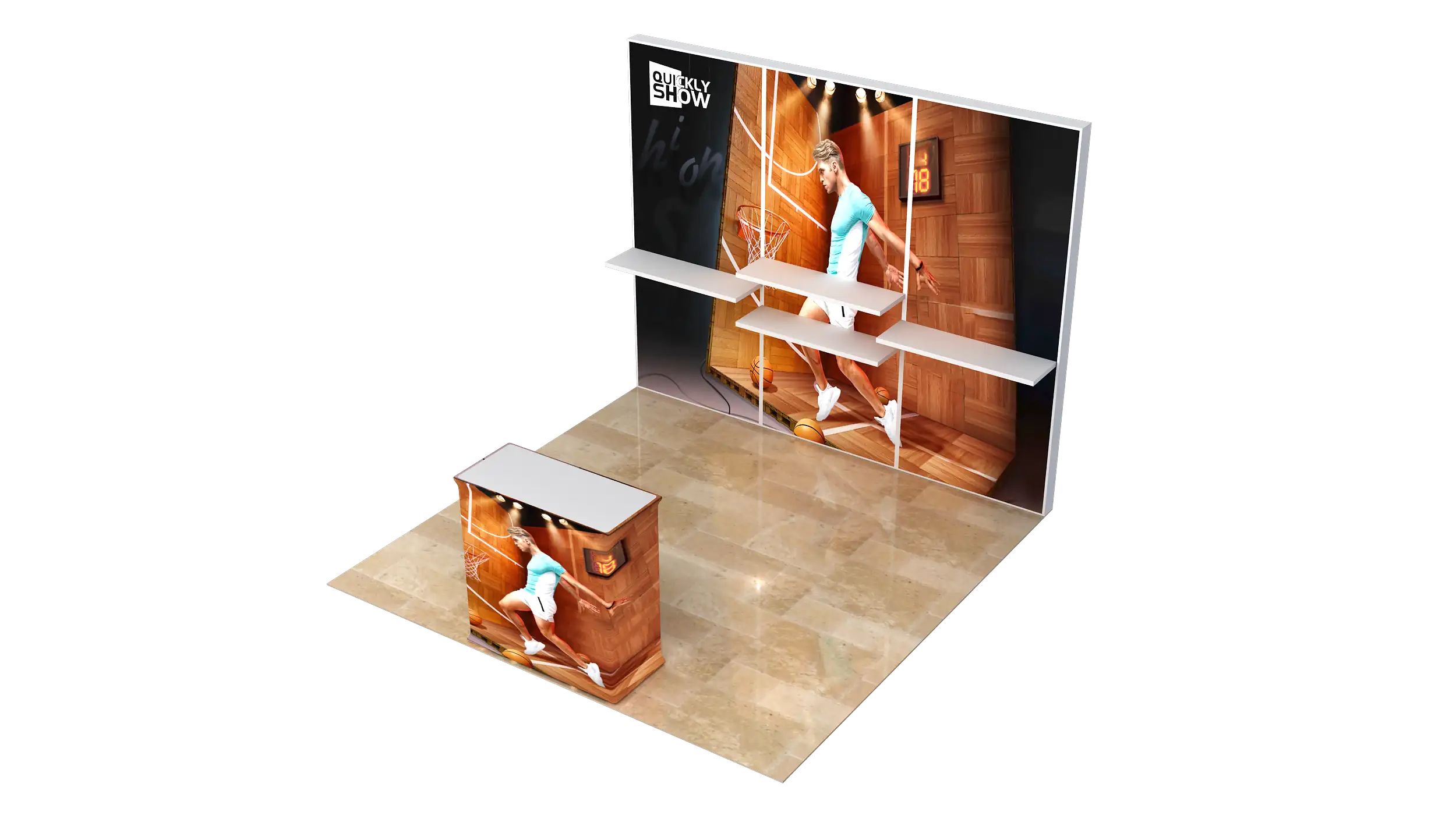 QuicklyShow exhibition stand 10x10 seg lightbox