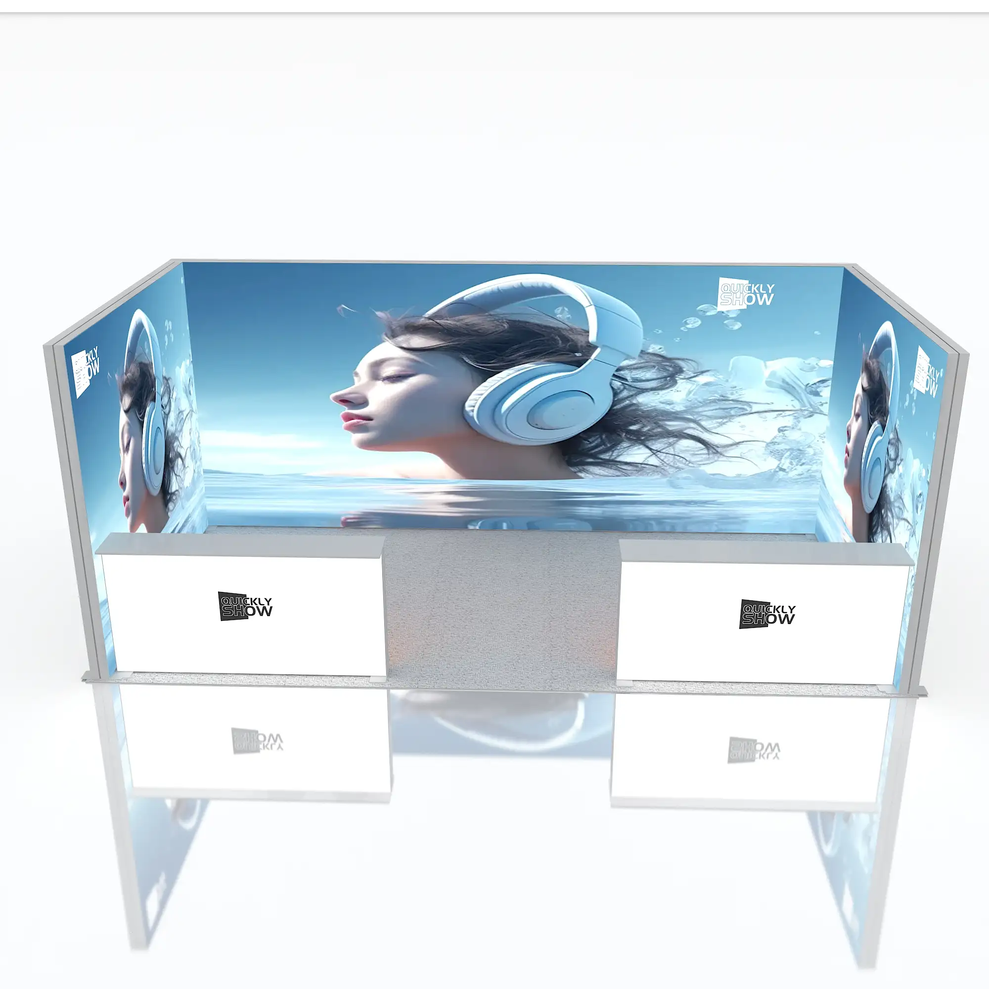 QuicklyShow Illuminated Booth Design Using Pop Up Lightboxes