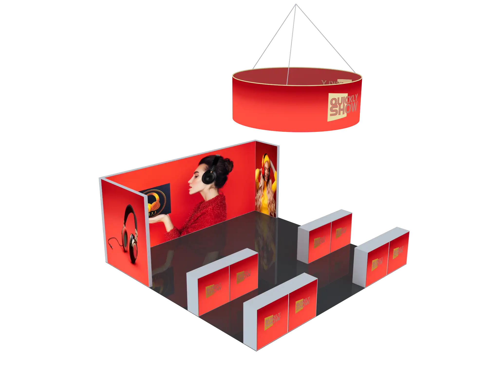 QuicklyShow Innovative Island Booth With Archway Lightbox