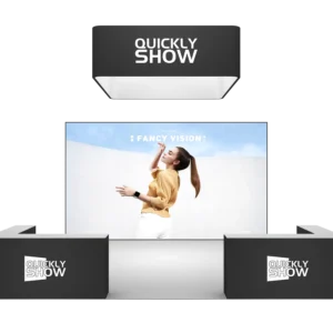 QuicklyShow Island Trade Show Booth With Lightbox Towers
