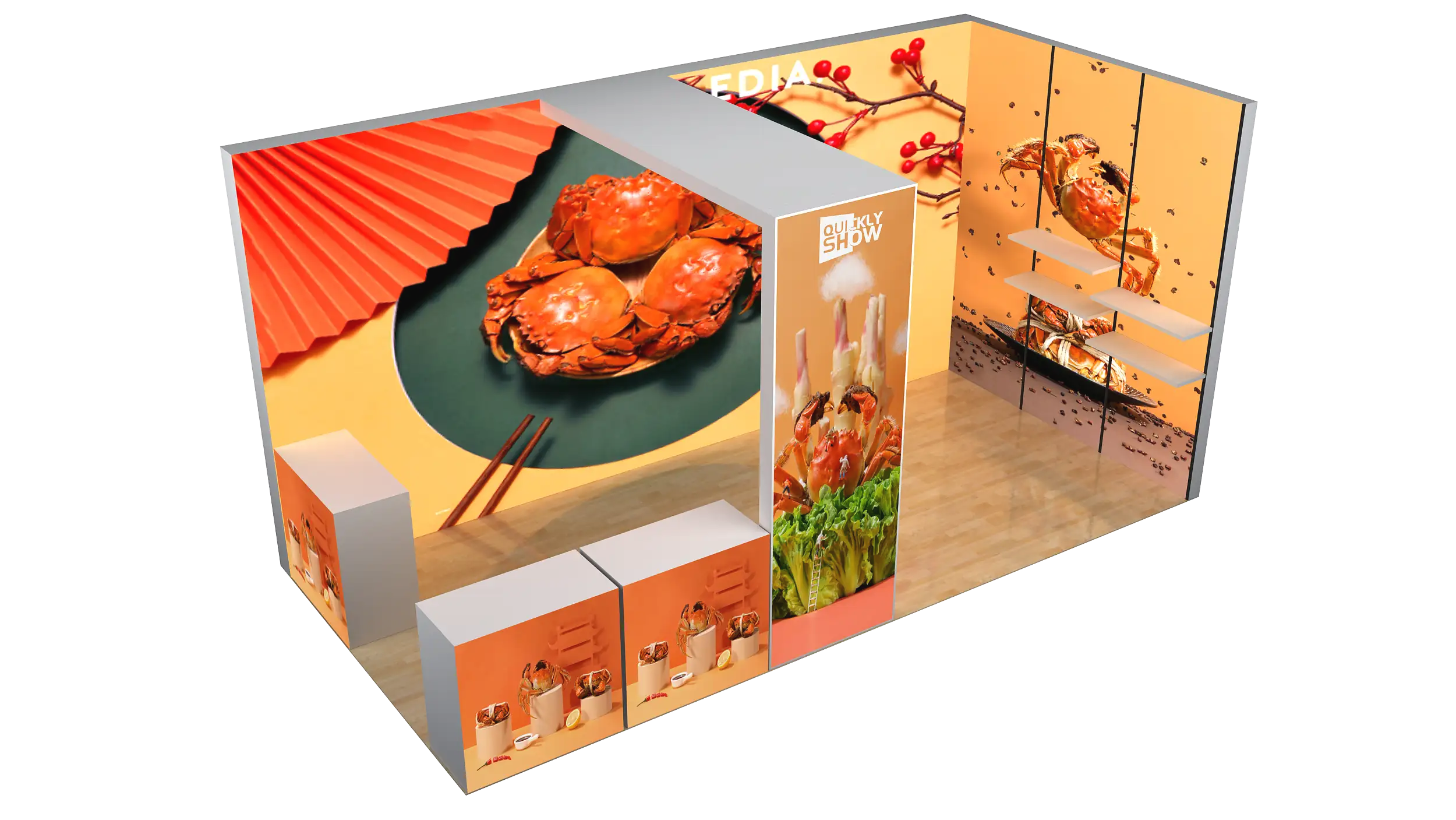 QuicklyShow Lightweight Pop Up Booth Design With Signage