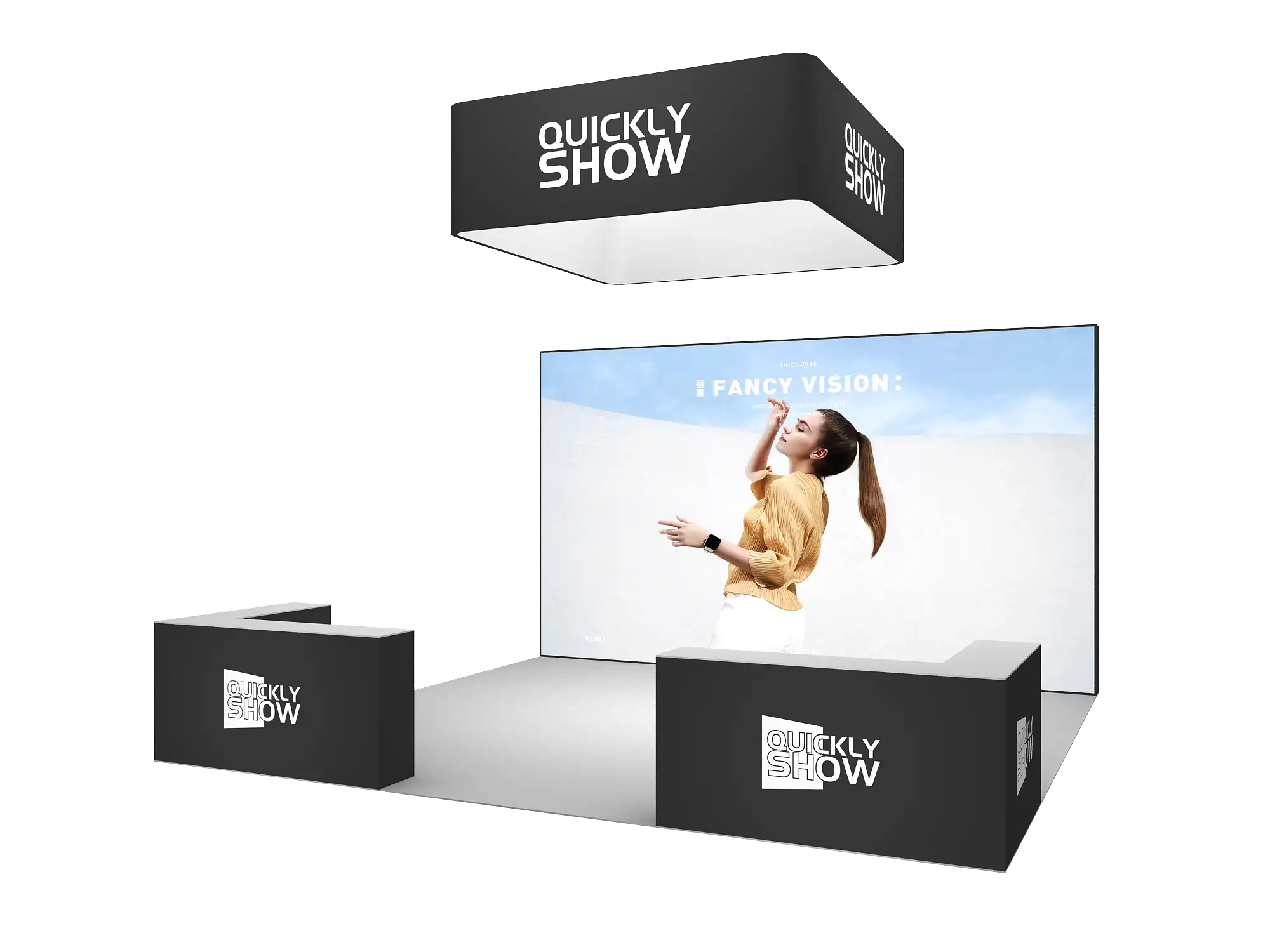 QuicklyShow Modular 20x20ft Exhibition Stand With Storage