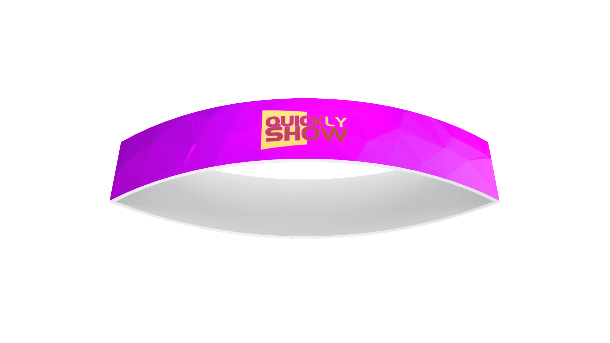 QuicklyShow Oval Hanging Banner For Trade Show Display Purple Front