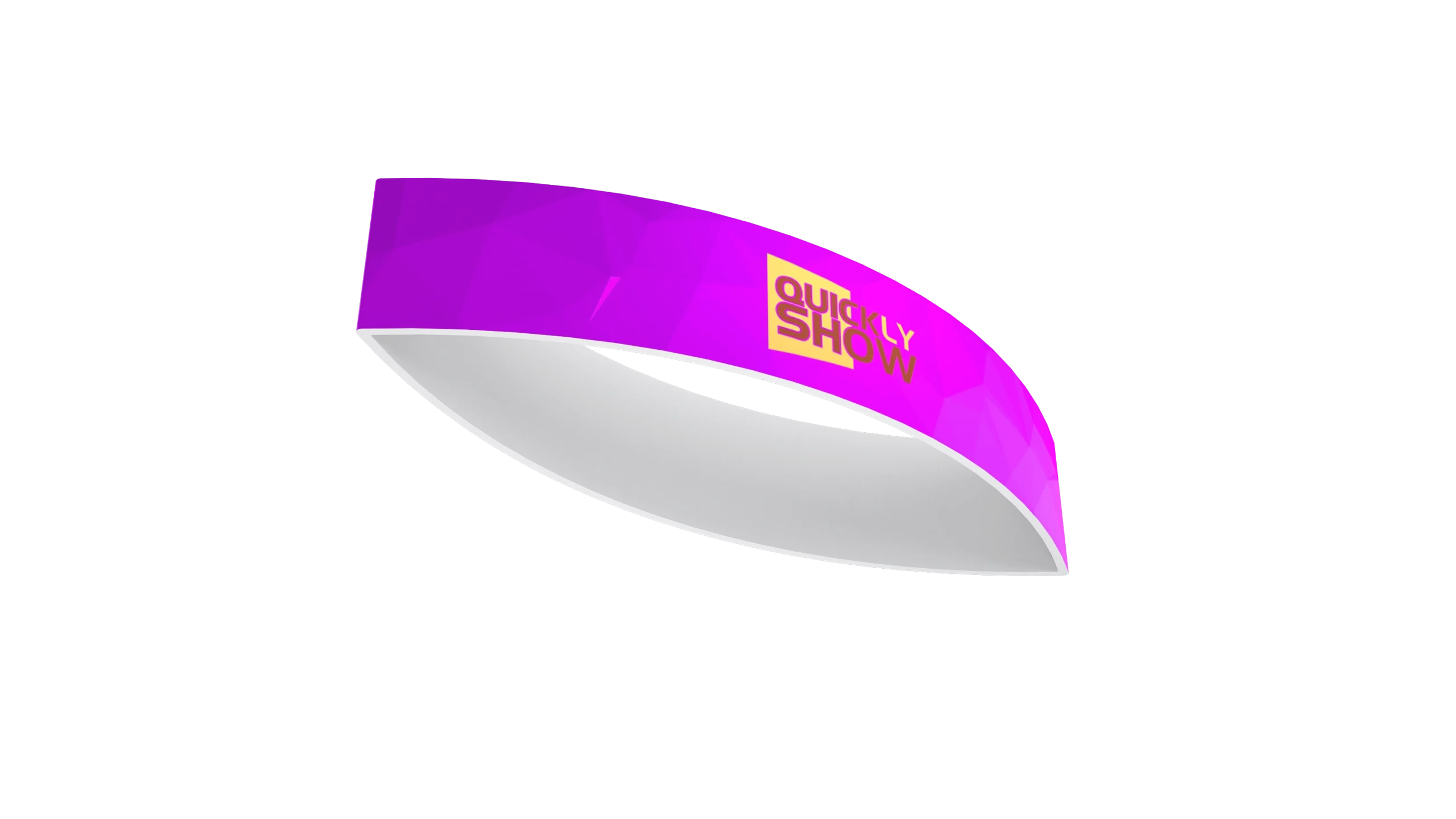 QuicklyShow Oval Hanging Banner For Trade Show Display Purple Under