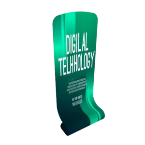 QuicklyShow Portable Fabric Banner Stand For Trade Show Event Display Lightgreen Front