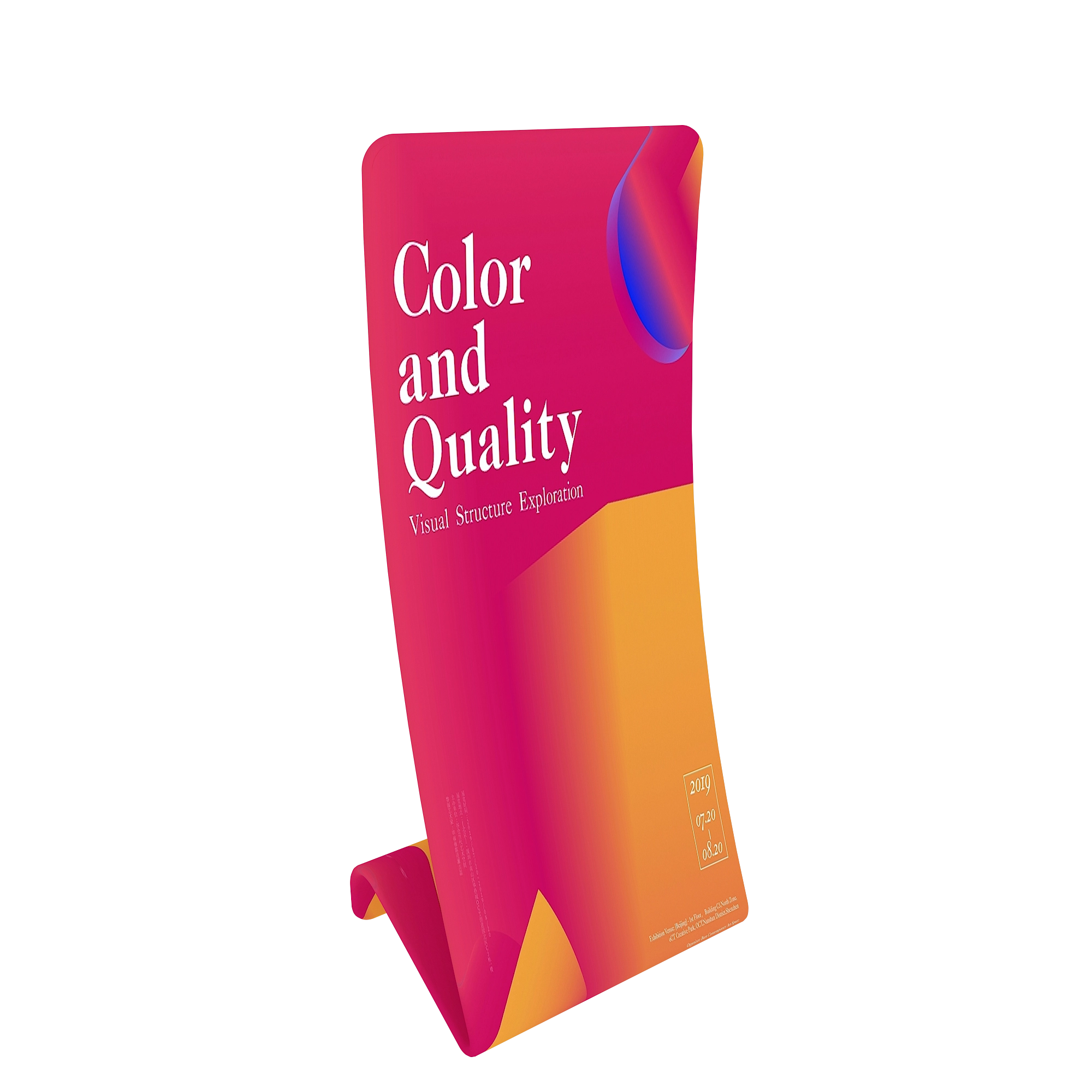 QuicklyShow Portable Fabric Banner Stand For Trade Show Event Display Red Right