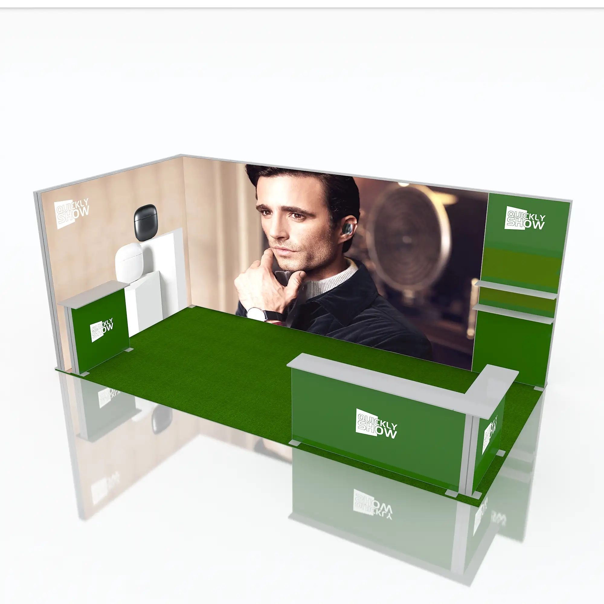 QuicklyShow professional trade show booth with seg walls