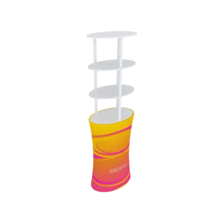 QuicklyShow Rotundity Trade Show Display Tower Orange Left