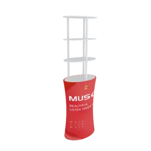 QuicklyShow Rotundity Trade Show Display Tower Red Left
