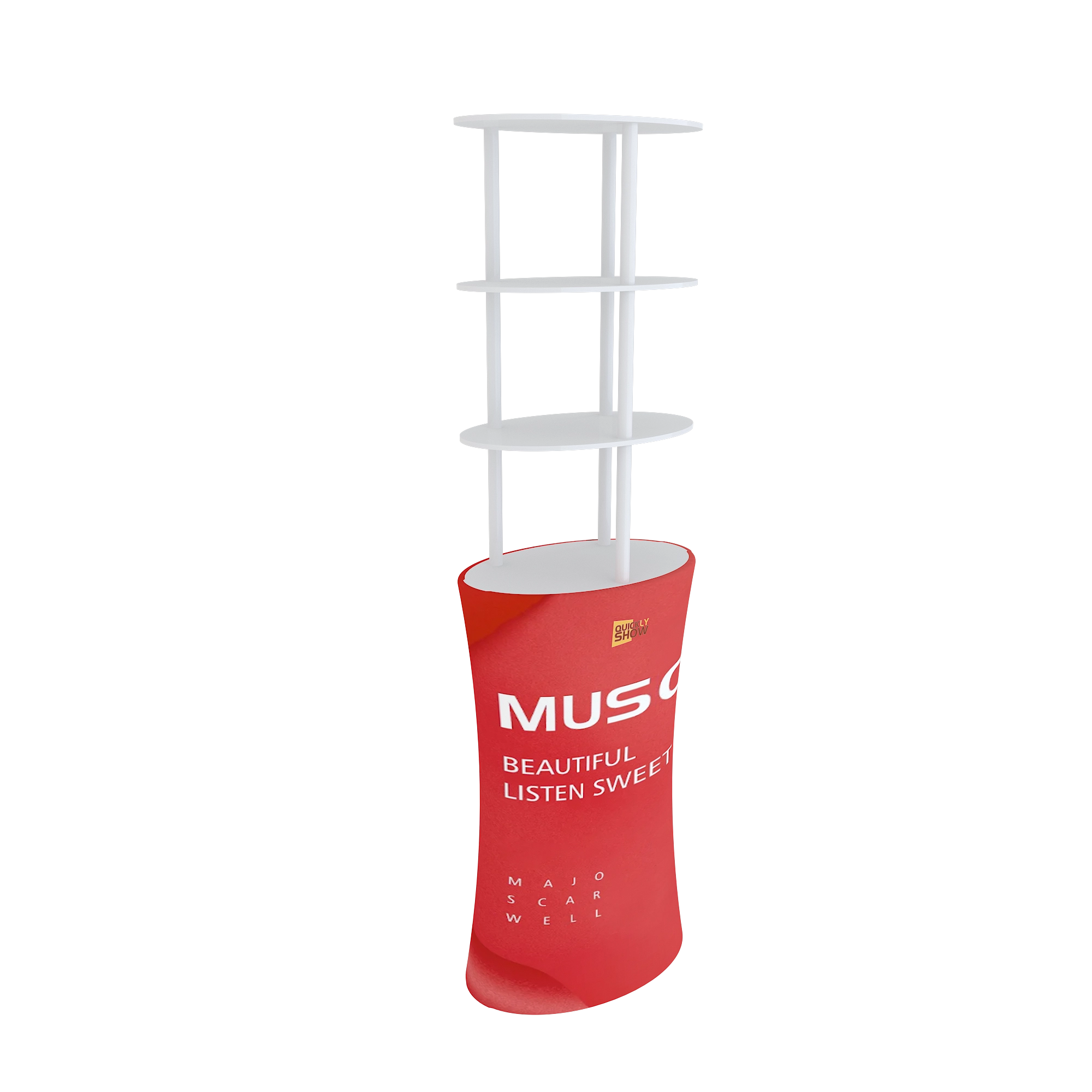 QuicklyShow Rotundity Trade Show Display Tower Red Left