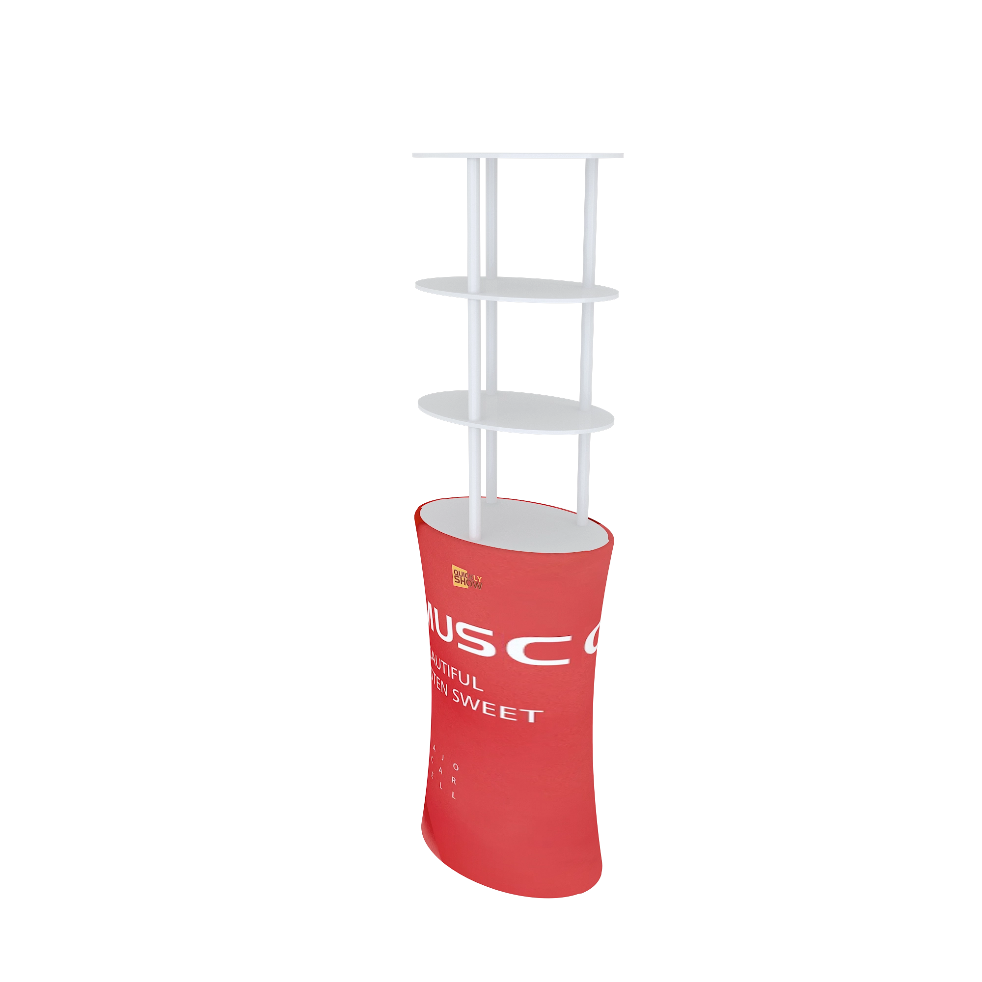 QuicklyShow Rotundity Trade Show Display Tower Red Right
