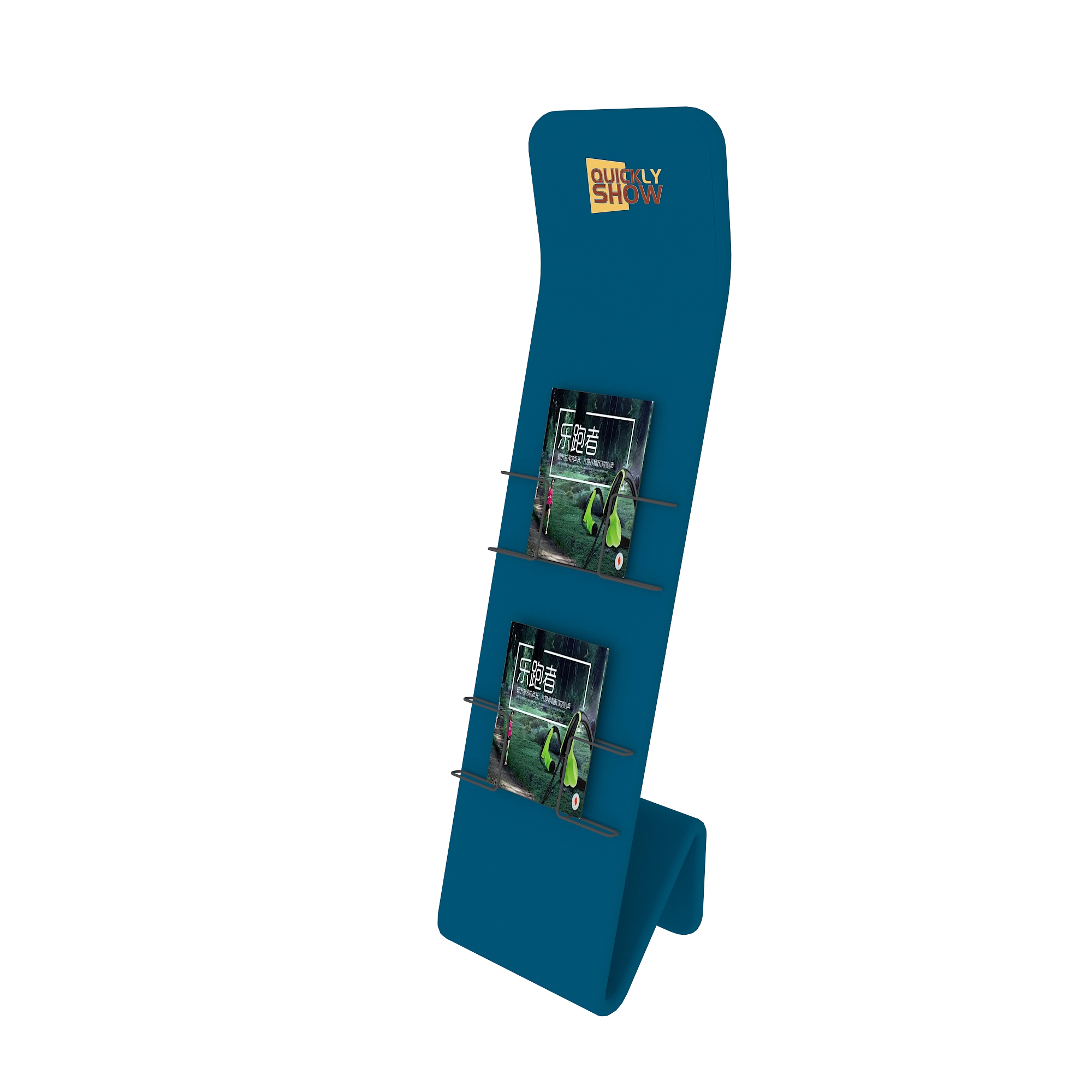 QuicklyShow S Typle Portable Literature Stand For Trade Show Event Display Green Left 1. 1