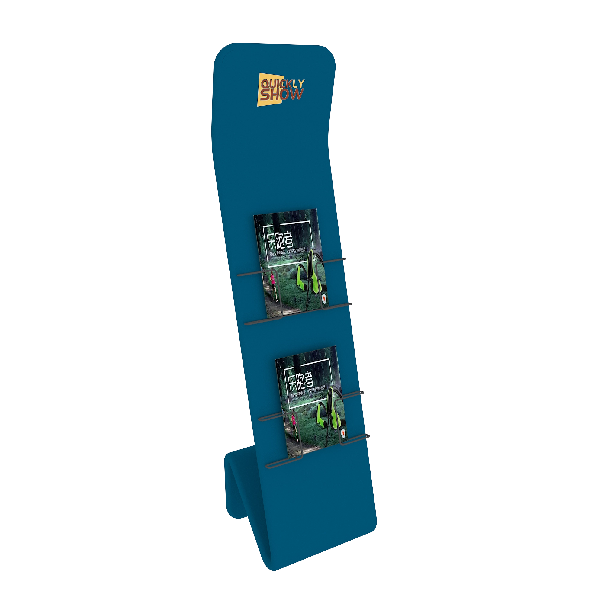 QuicklyShow S Typle Portable Literature Stand For Trade Show Event Display Green Right 2. 2