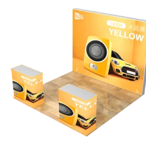 10x10ft Portable Luxury Exhibition Booth – Modern SEG Light Box Backdrop & Display Counter Kit