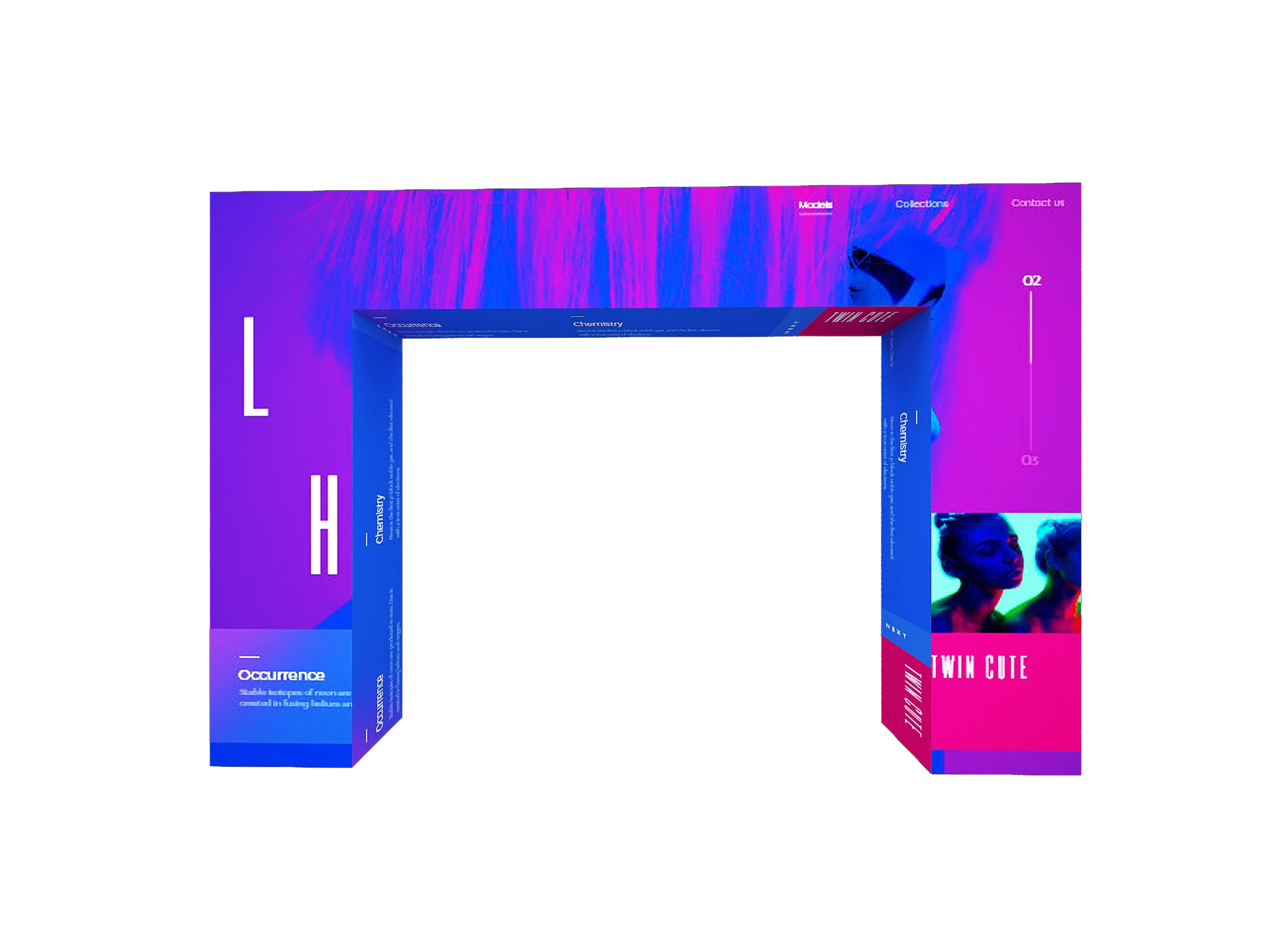QuicklyShow Square Arch Stand For Trade Show Event Display Purple Front.