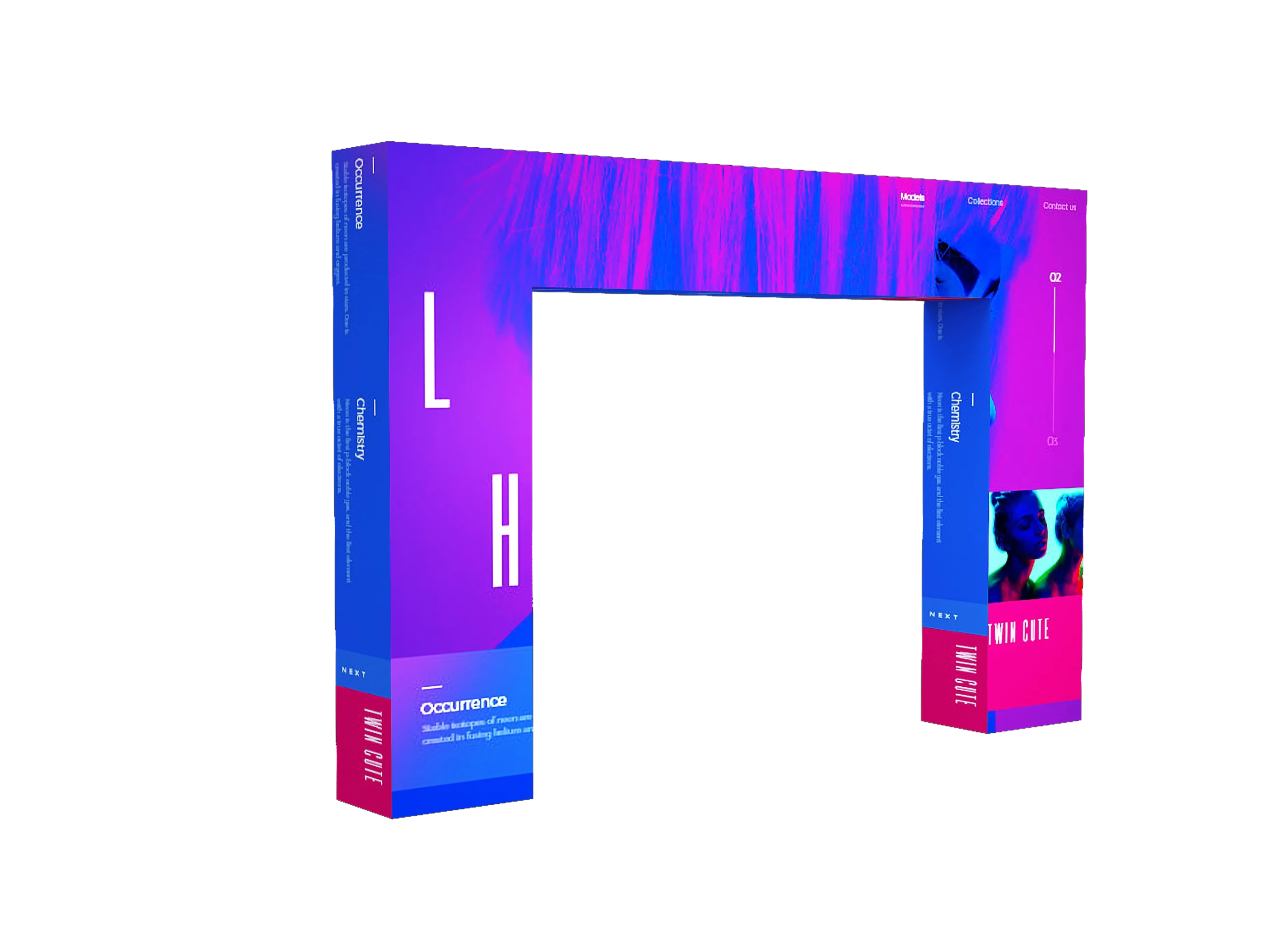 QuicklyShow Square Arch Stand For Trade Show Event Display Purple Left.