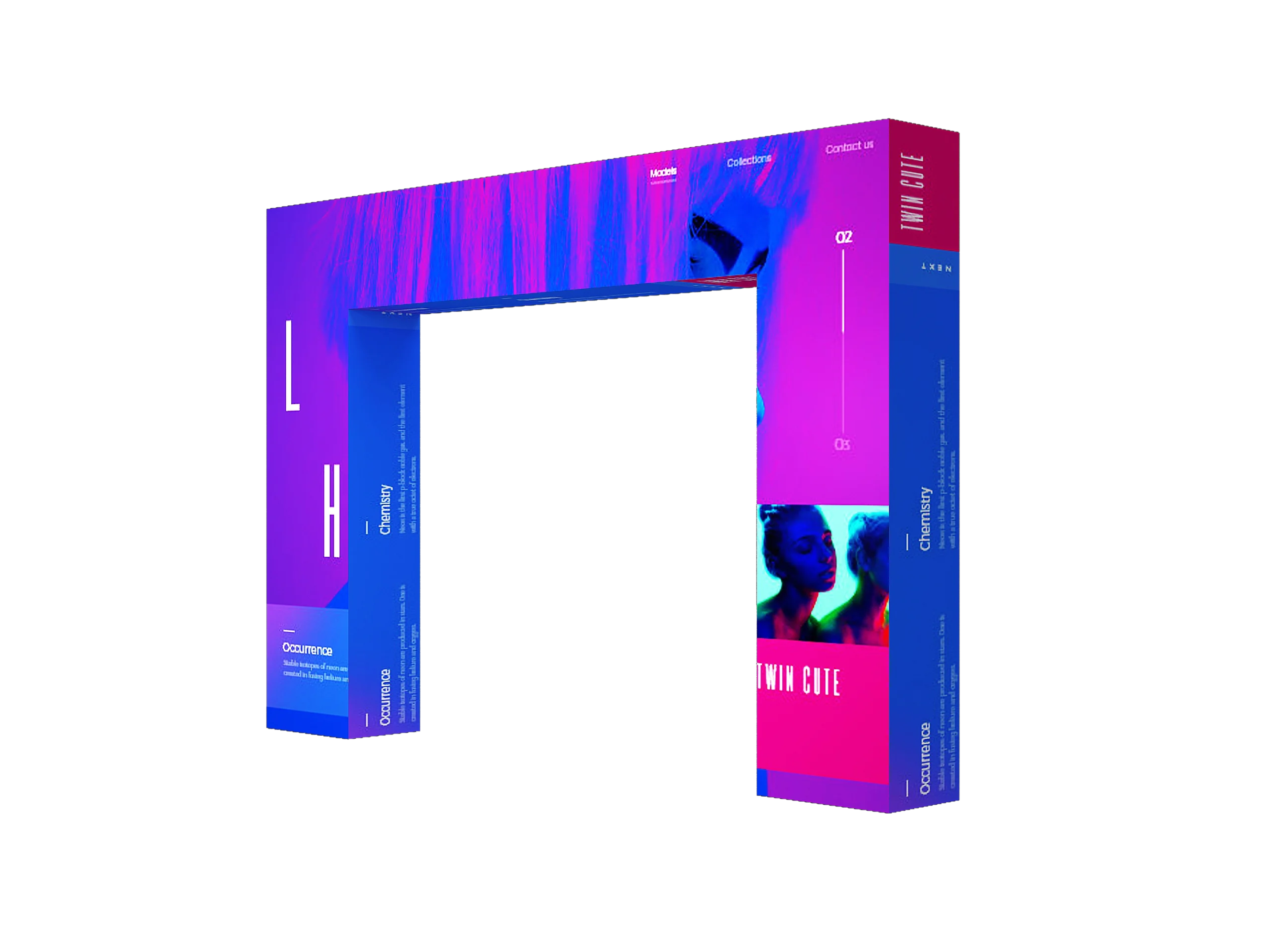 QuicklyShow Square Arch Stand For Trade Show Event Display Purple Right.
