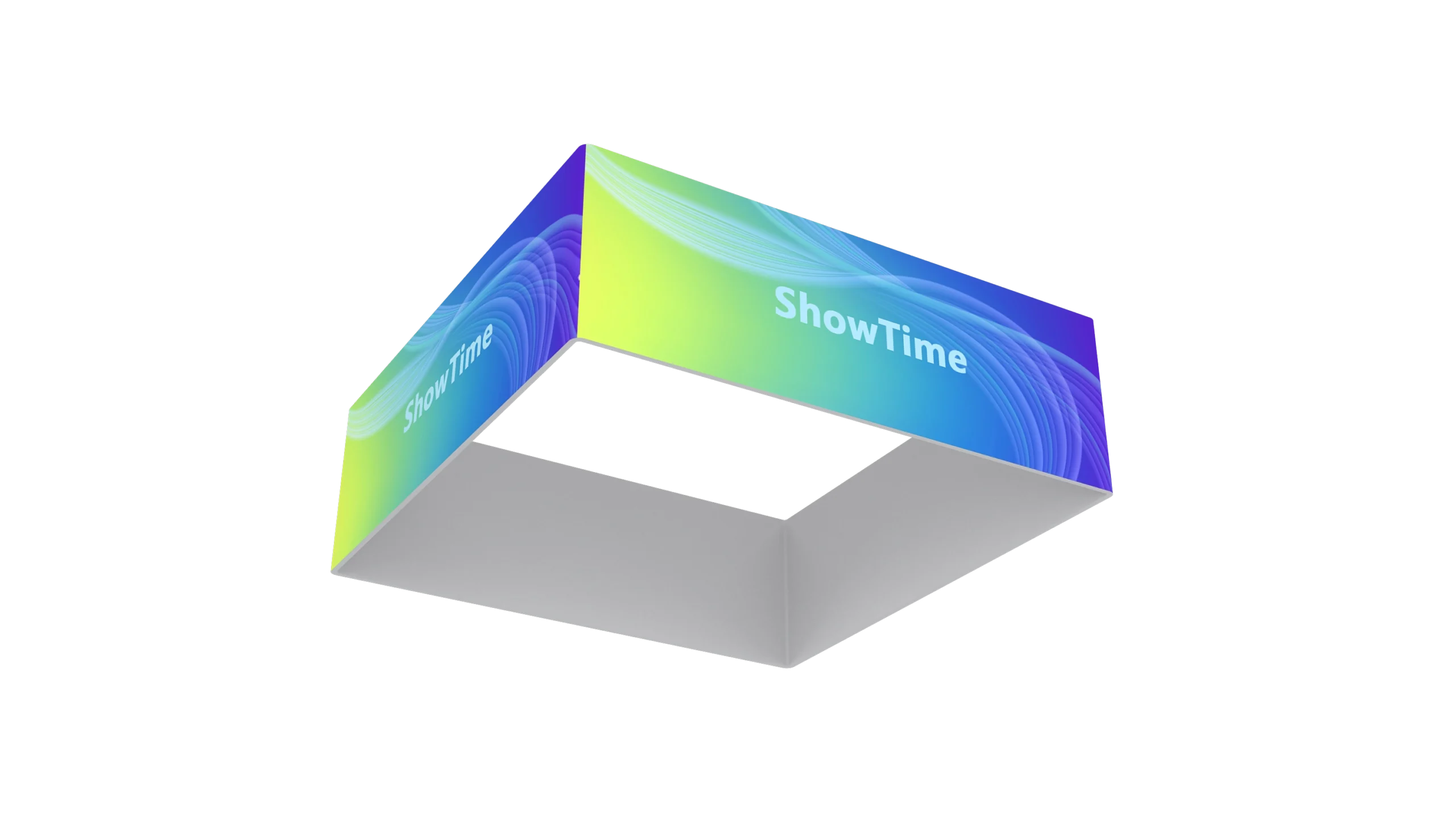 QuicklyShow Square Hanging Banner For Trade Show Green Under