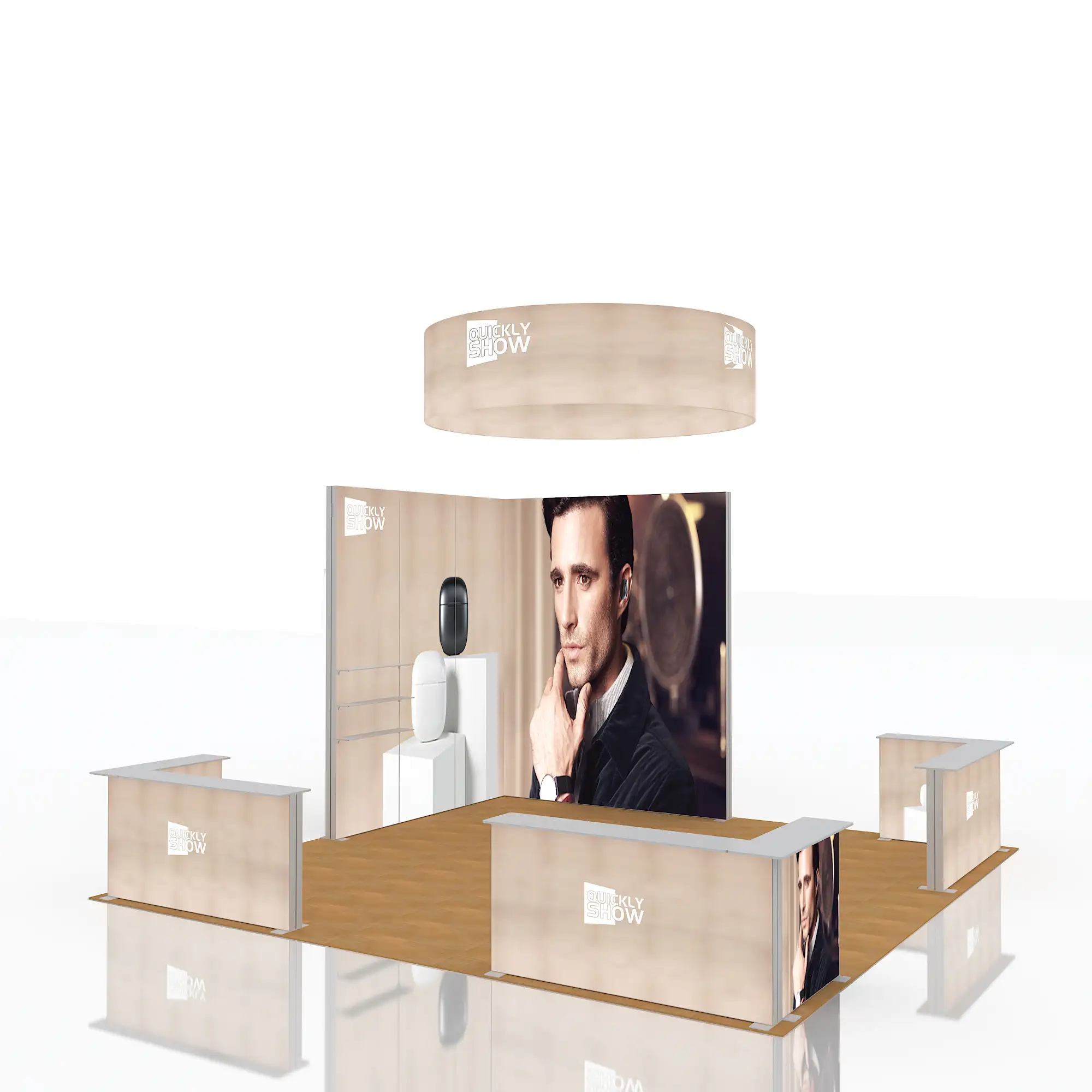 QuicklyShow Tension Fabric Display For Square Booth 1