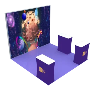 10x10ft Easy-Set LED Backlit Light Box Booth – Portable Trade Show Display Stand