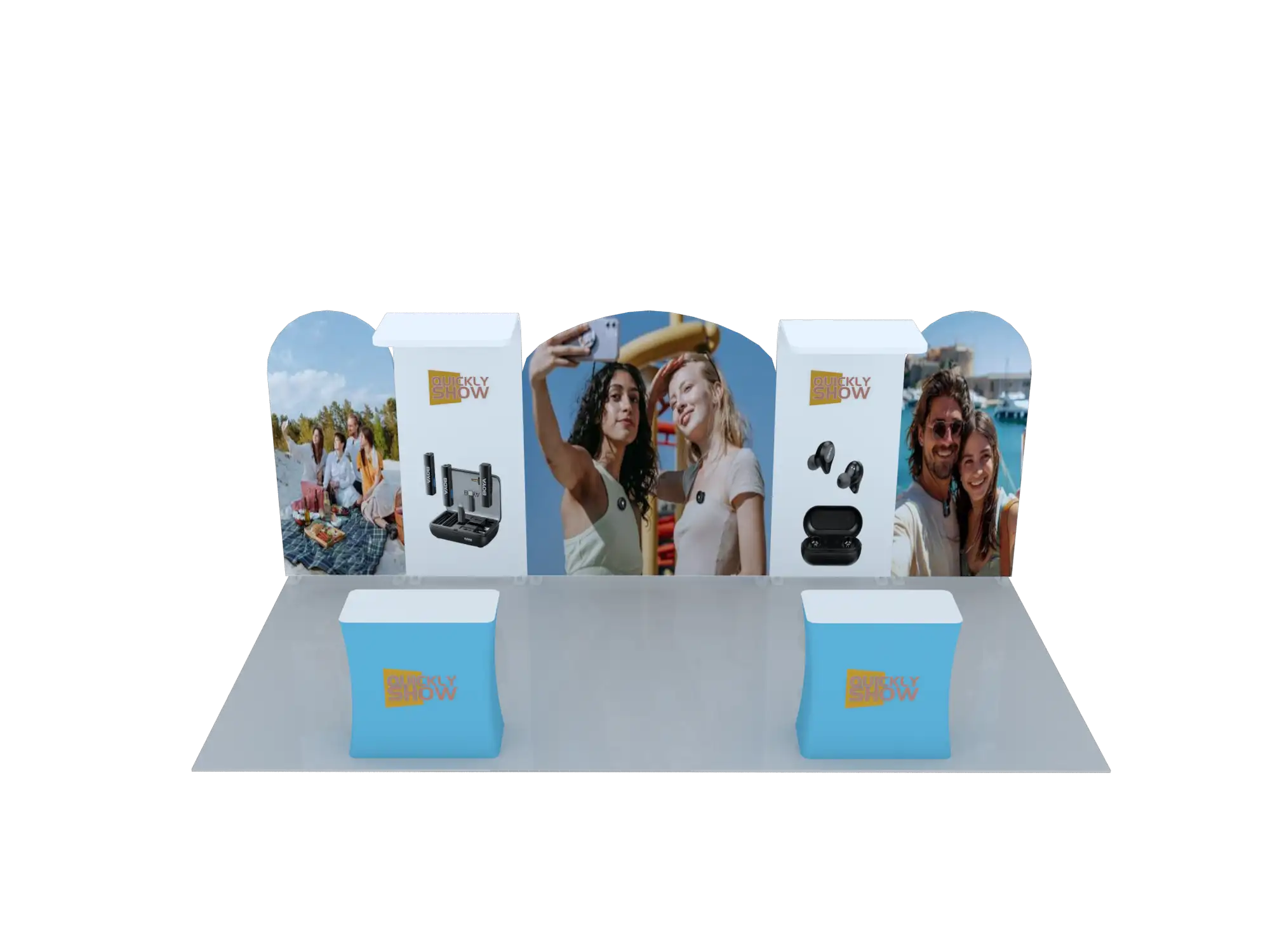 QuicklyShow Visual Branding Booth With Tension Fabric Wall